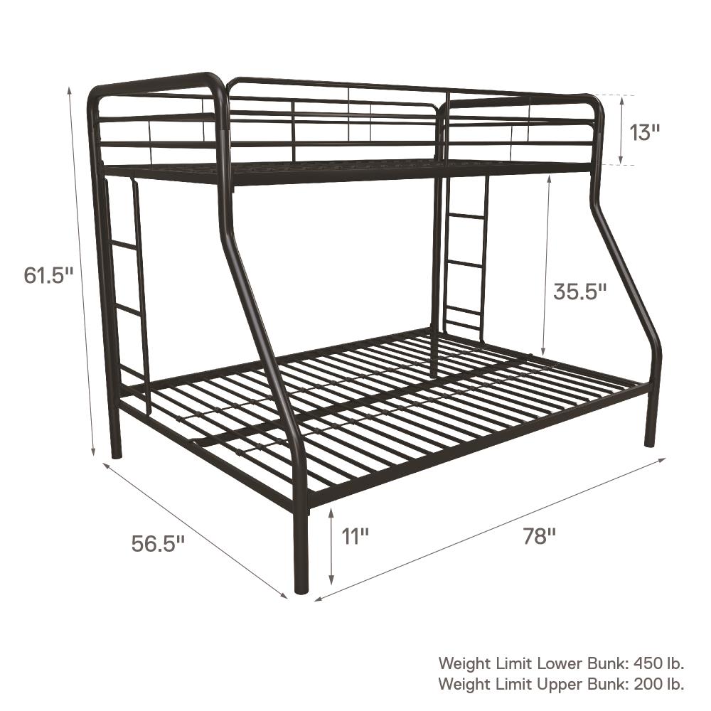 DHP Cindy Black Twin Over Full Bunk Bed in the Bunk Beds department at ...