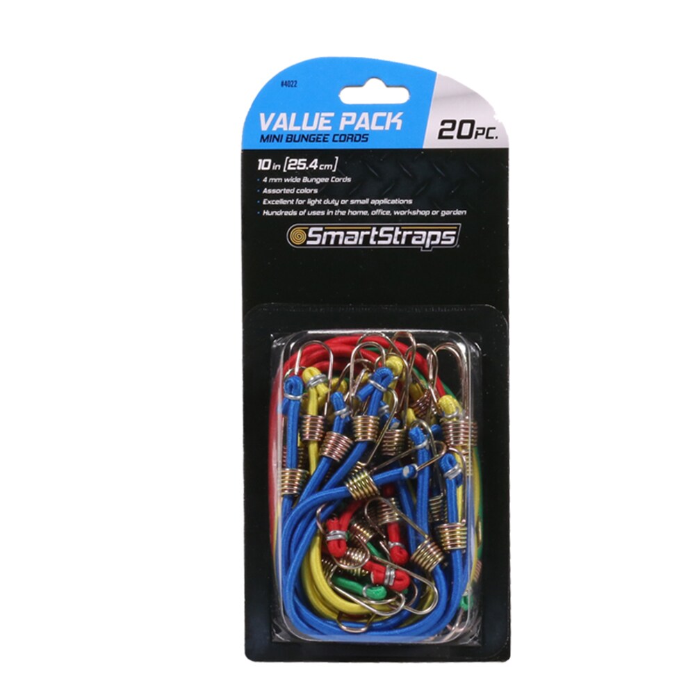 3 Convenient Lengths 6-pack Vinyl-Coated Work Bungee Cords 