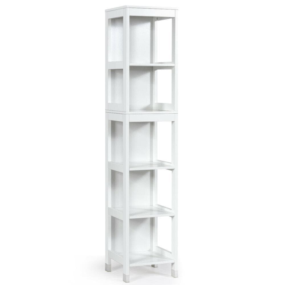 Luxenhome White Mdf Wood 67-inch Tall Tower Bathroom Linen Cabinet : Target