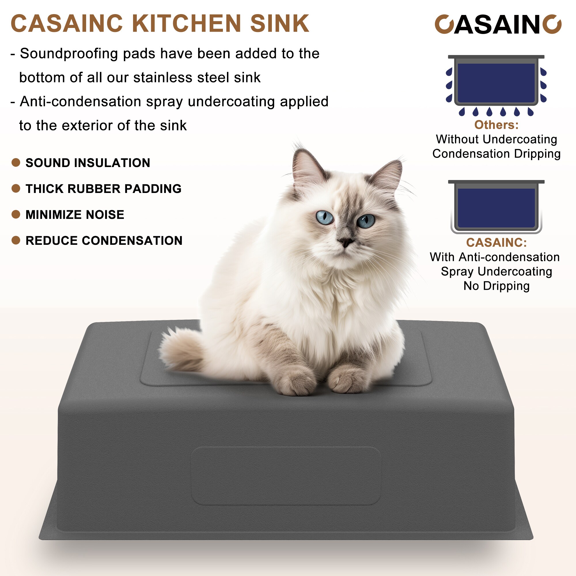 CASAINC YS-FH-SINK-022-WE Kitchen-Sinks - View #6