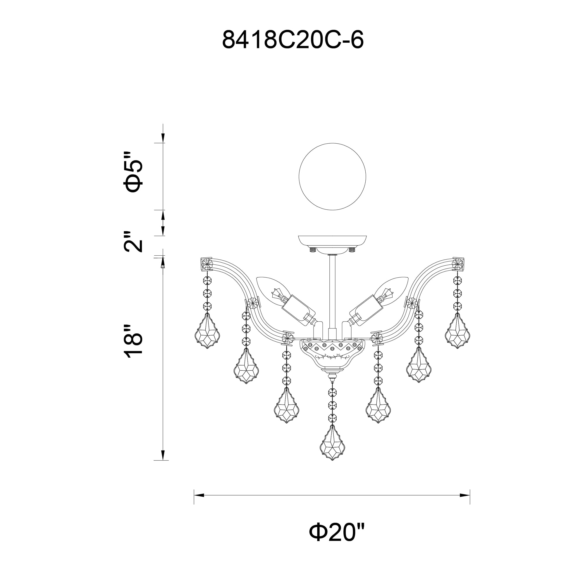 CWI Lighting 8418C20C-6(COGNAC) flushmounts - View #3