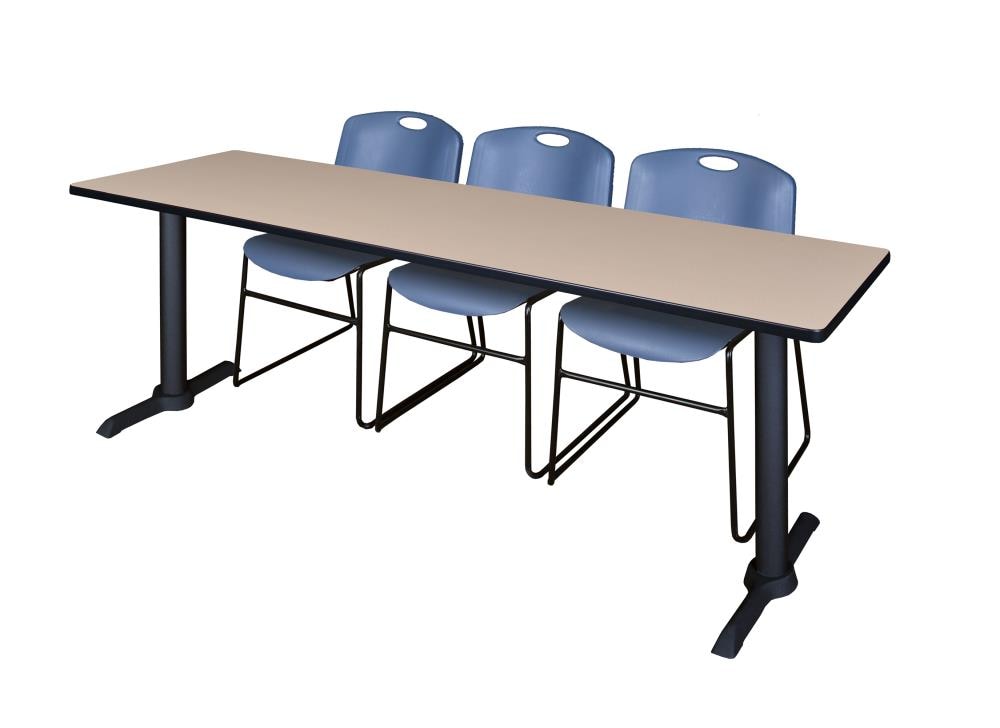 Regency MTRCT8424BE44BE Training Off-white 4-Person Training Table (84-in W x 29-in H)