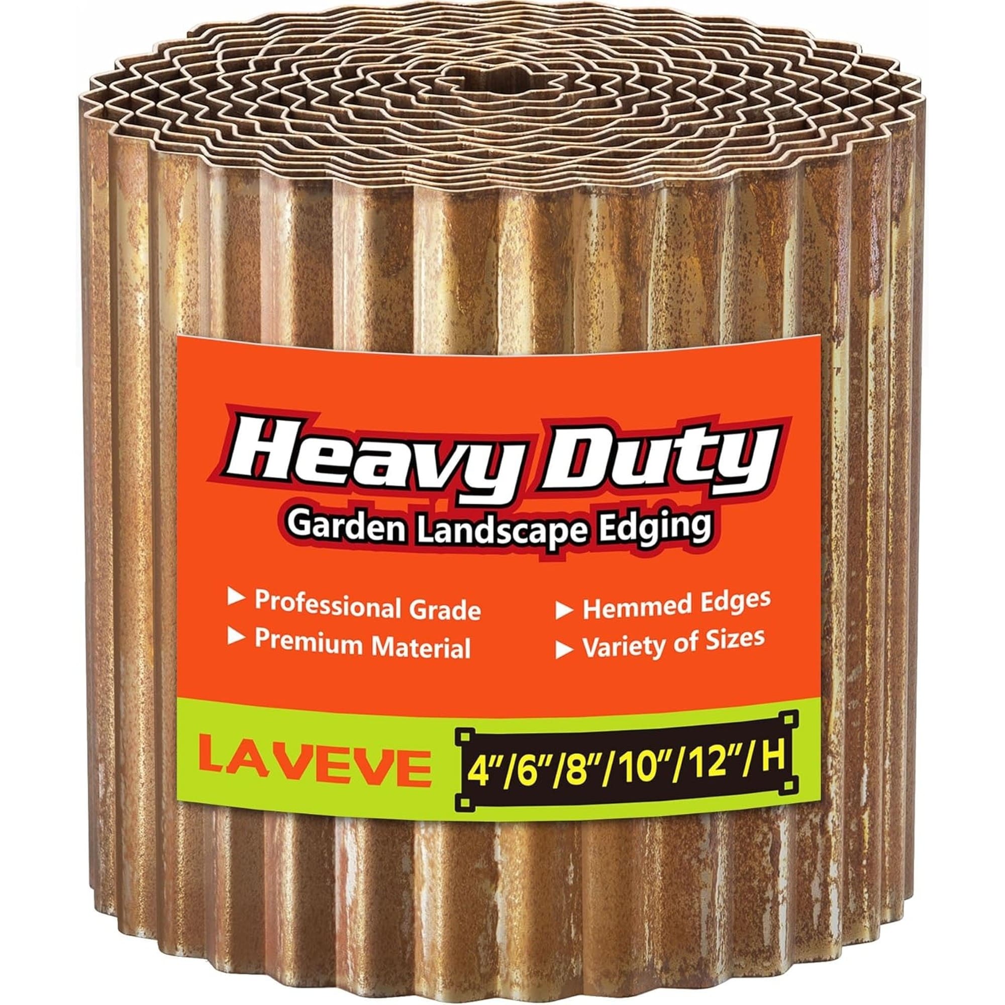 Angel Sar Corrugated Metal Garden Edging 8 in x 20 FT Landscape Edging Border for Lawn Flower Bed Garden Fence Paver Edging