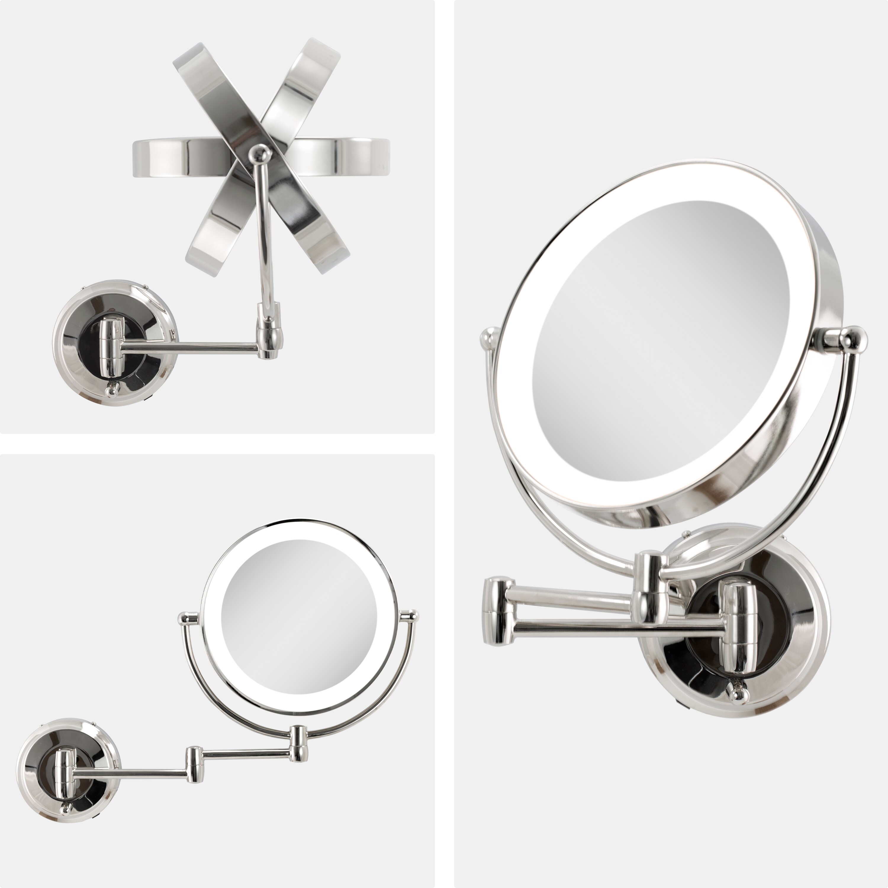 Zadro Wall Mount Mirror 11in x 14.5in Polished Chrome Doublesided