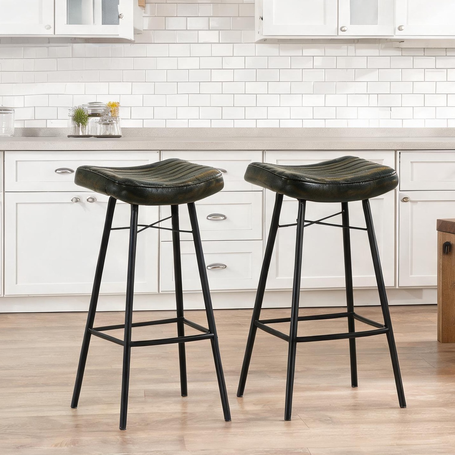SunJet 18 x 19 x 25 in Counter Stool with Espresso and Metal Cross Base ...