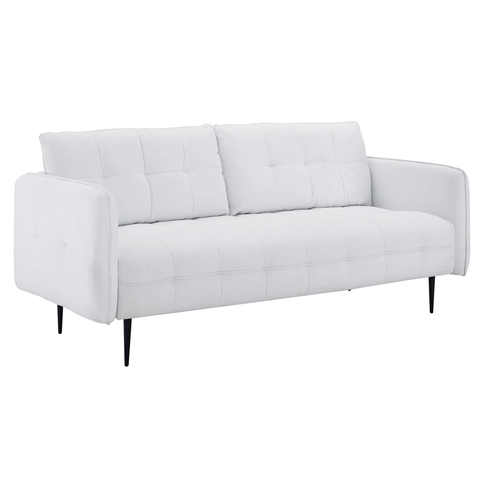  Cameron Tufted Fabric Sofa in White