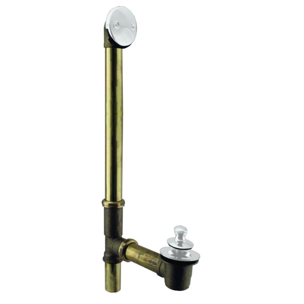 WESTBRASS D3264-50 Bath Waste and Overflow Pull and Plug- 22" Make-up, 17 Ga. Tubing In Powder Coat White