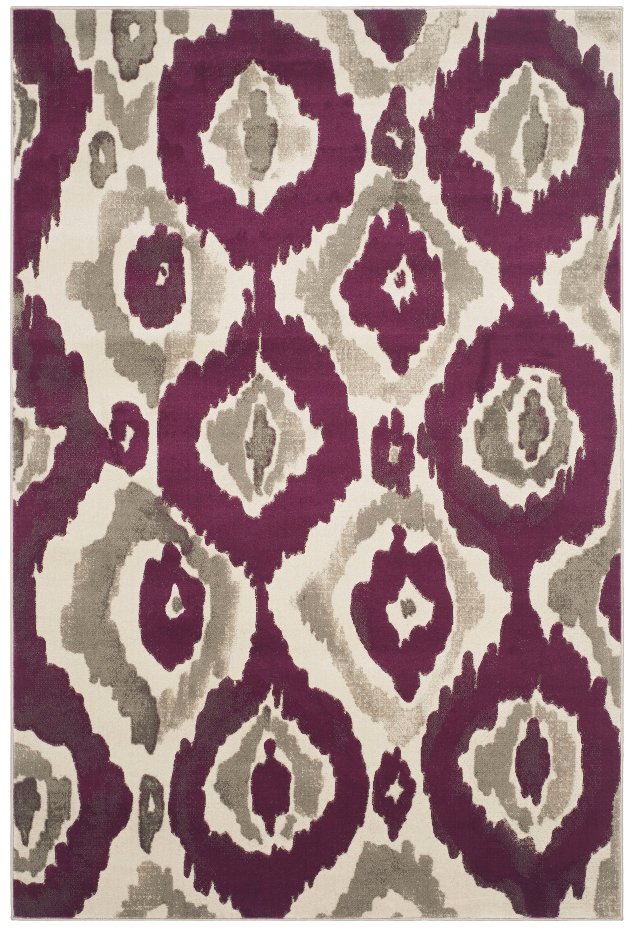 Safavieh PRL7736B-5 Porcello Halle 5 x 8 (ft) Loomed Polypropylene Ivory/Purple Rectangular Indoor Abstract Area rug