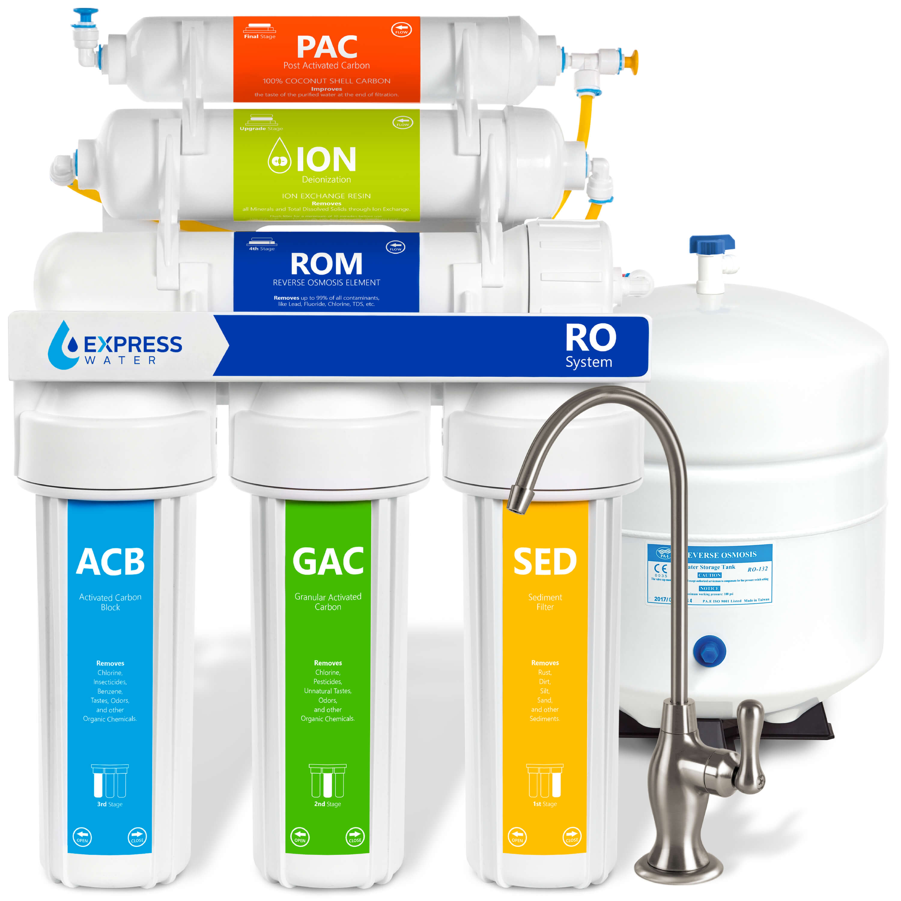 Express Water RODI10DBN RODI10DBN 6-stage Multi-method Reverse Osmosis Filtration System