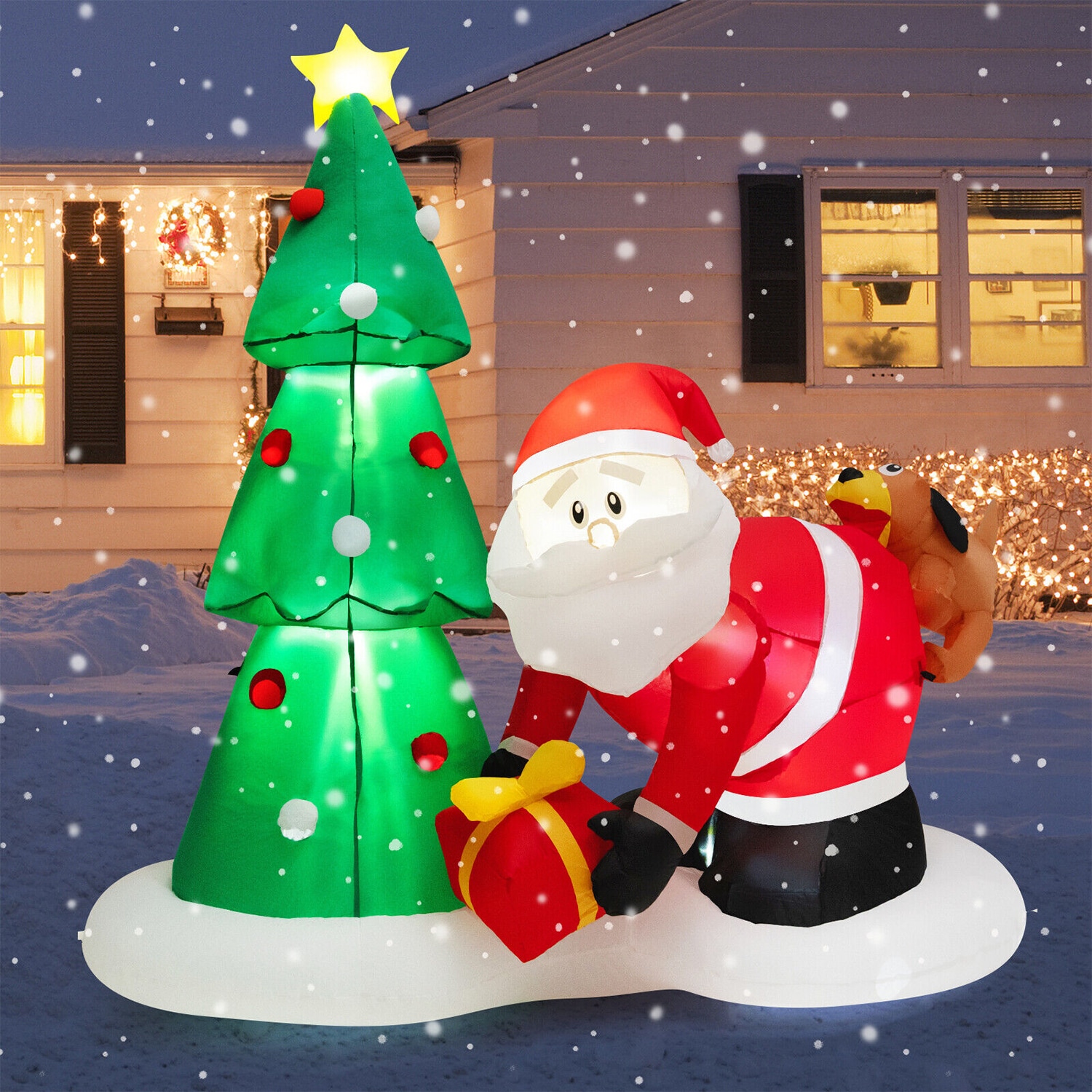 WELLFOR 7-ft Lighted Christmas Tree(s) Christmas Inflatable in the ...