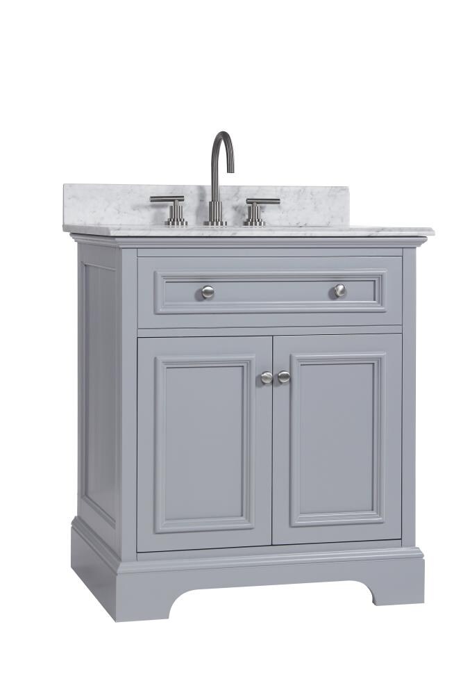 Jacuzzi SALONE 30-in Grey Undermount Single Sink Bathroom Vanity with ...