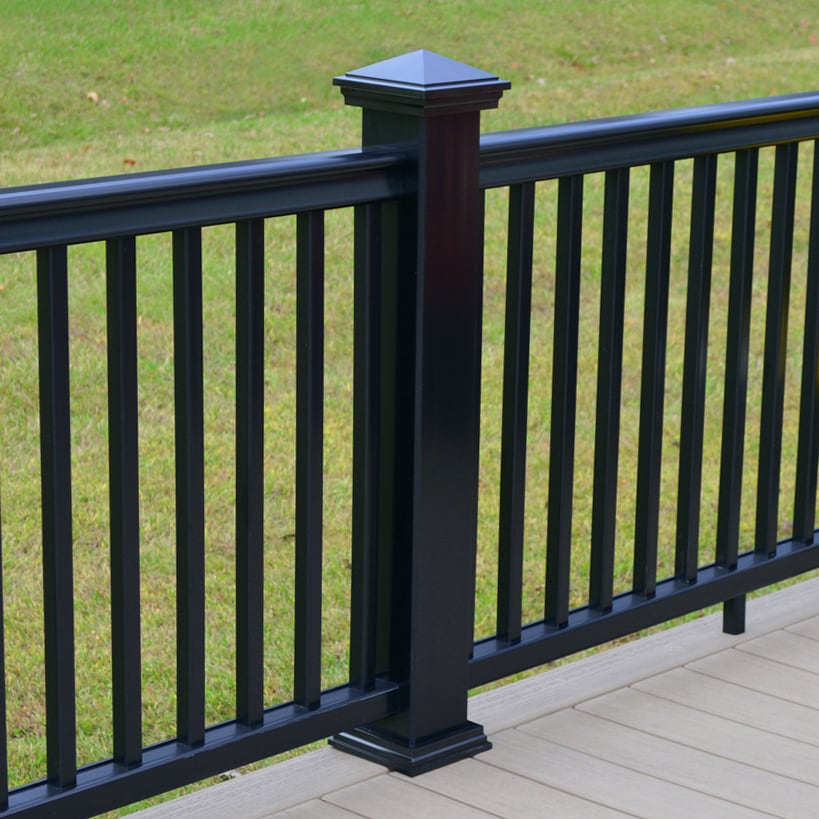 Fiberon 5.1-in x 5.1-in x 3-1/4-ft Obsidian Composite Deck Post Sleeve ...