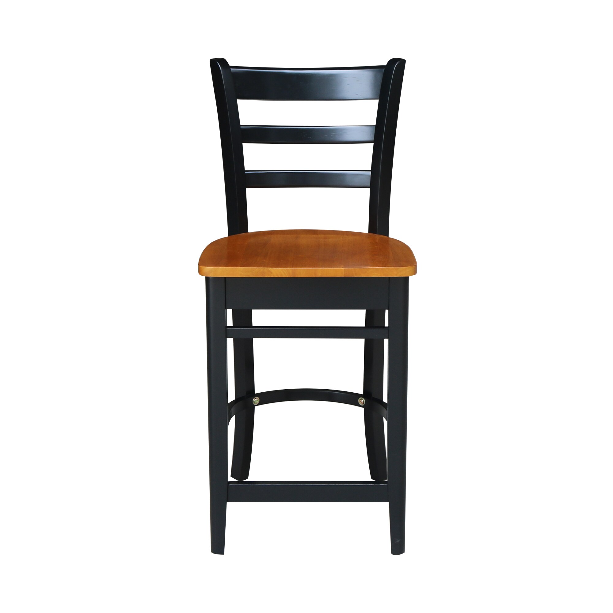 Emily Black and Cherry Wood Counter Height Barstool