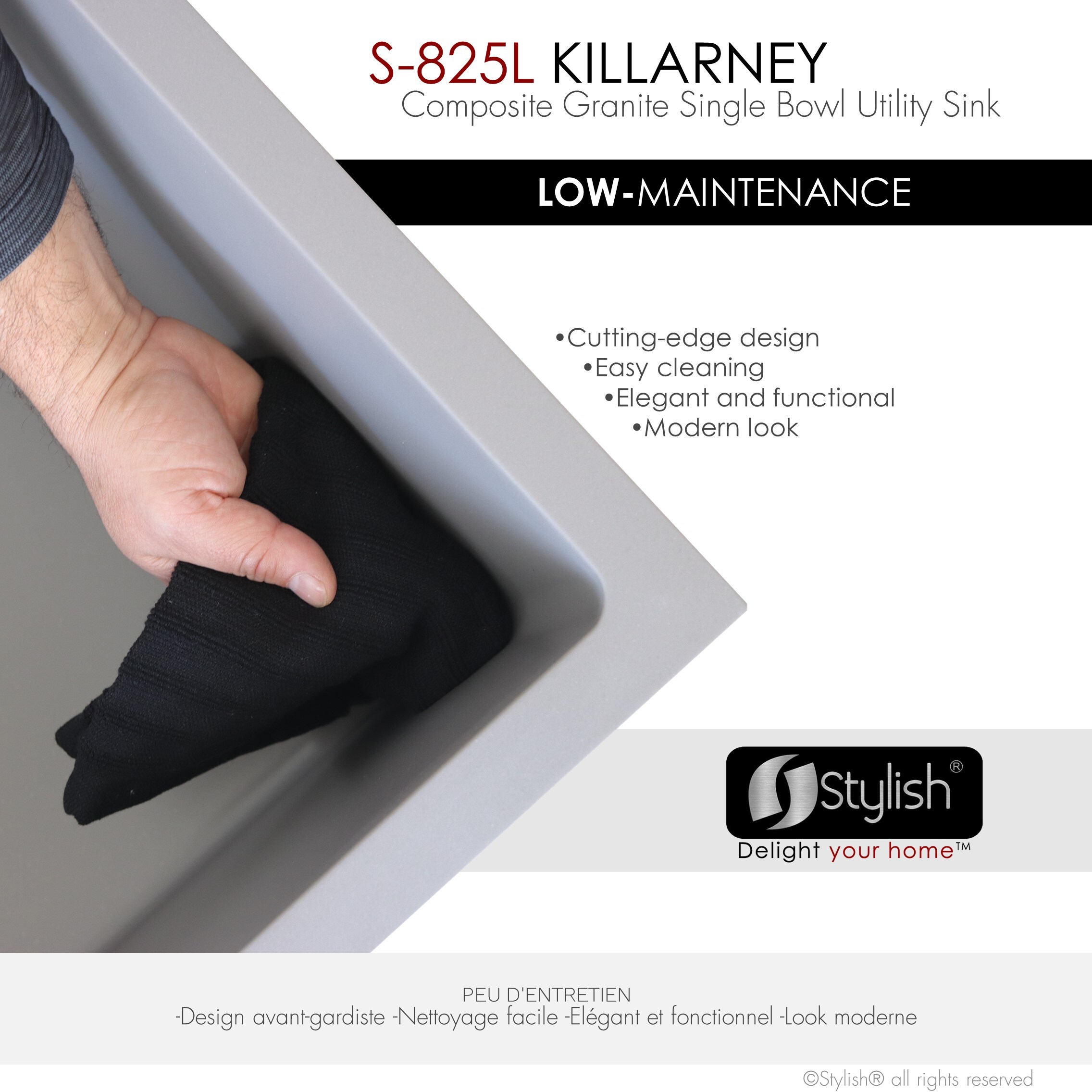 Stylish S-825L Kitchen-Sinks - View #3