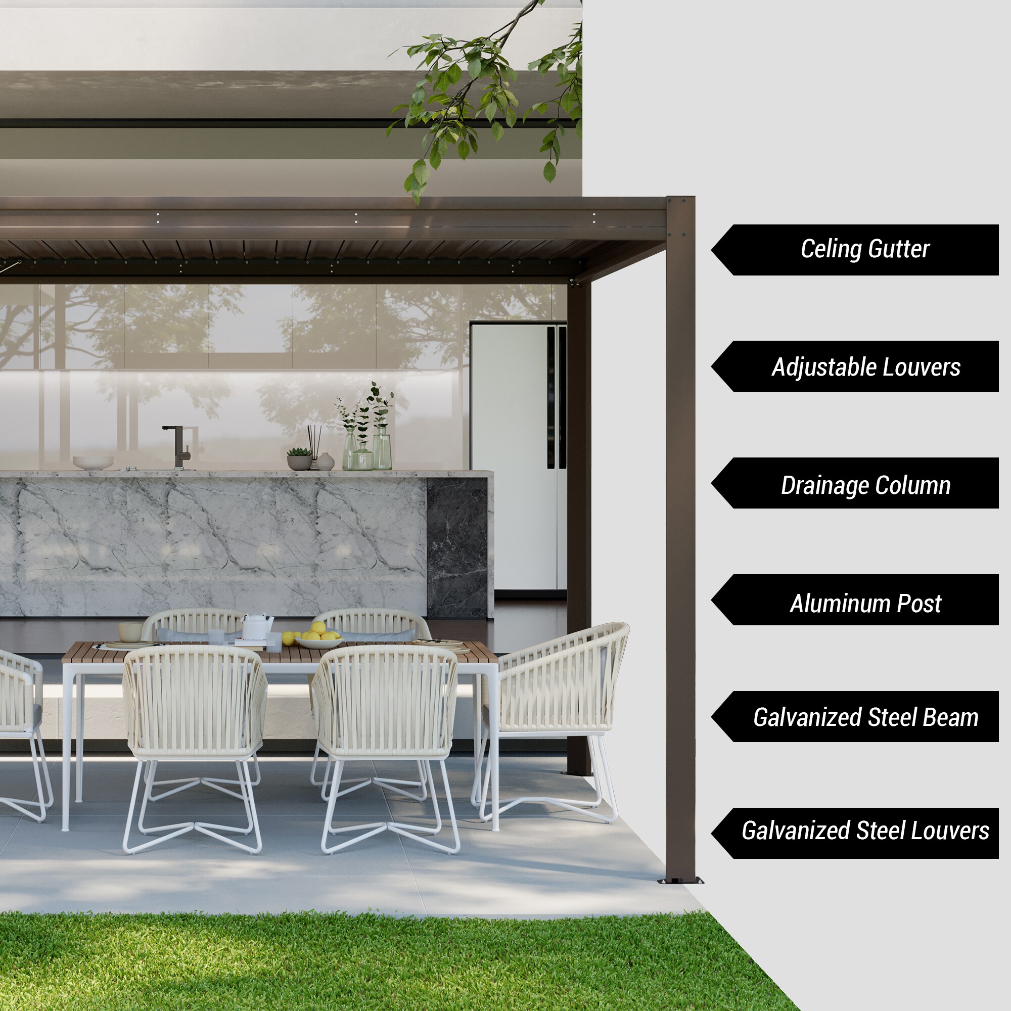 Mondawe MD-LGMF1630-BR Pergolas-2 - View #9
