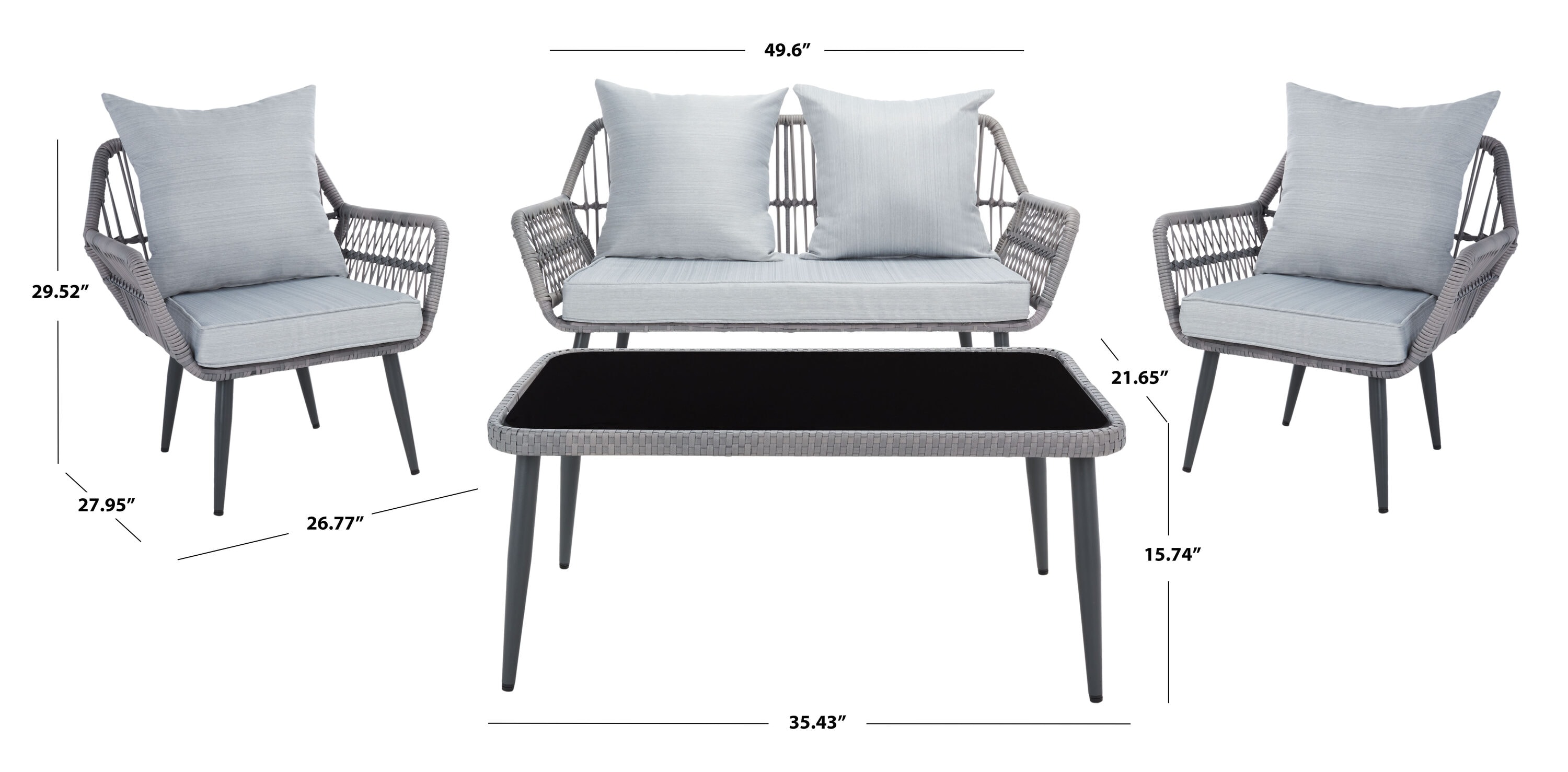 Safavieh PAT9029B Patio-Conversation-Sets - View #12