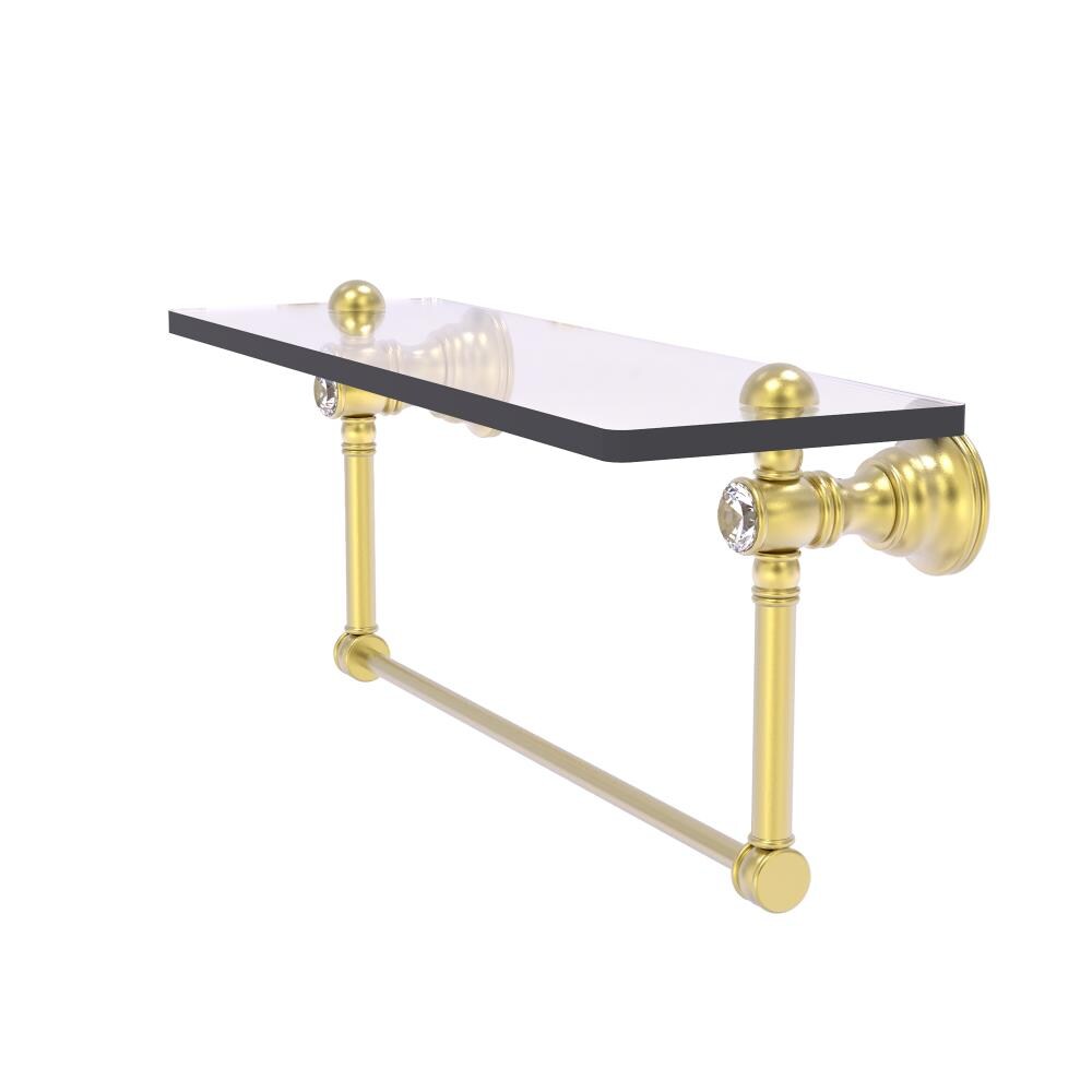 Allied Brass CC-1-22-TB-SBR Carolina Crystal Satin Brass Wall mount Bathroom Shelf ( 22-in x 7-in x 5-in )