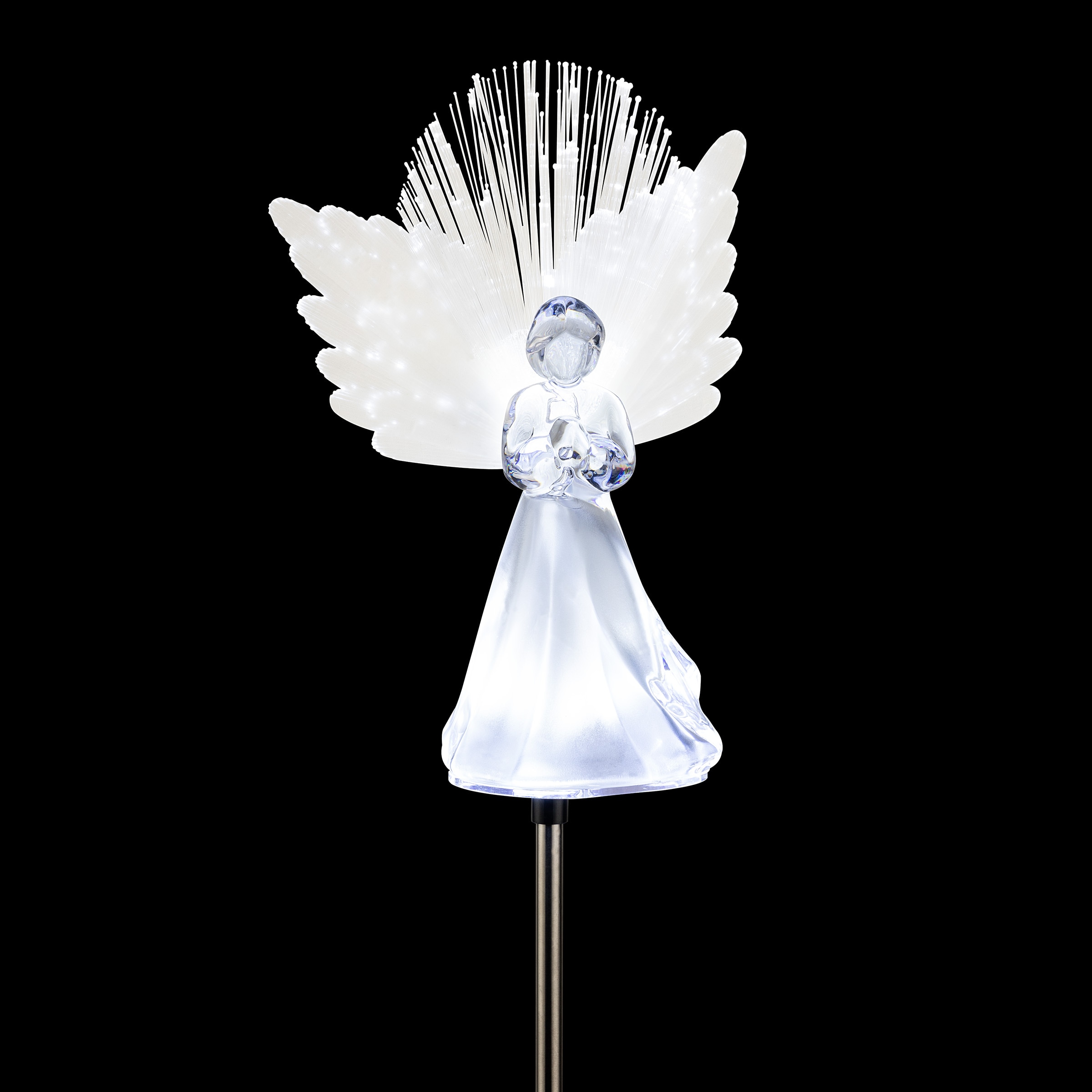 37" White LED Solar Angel Lawn Decoration Set