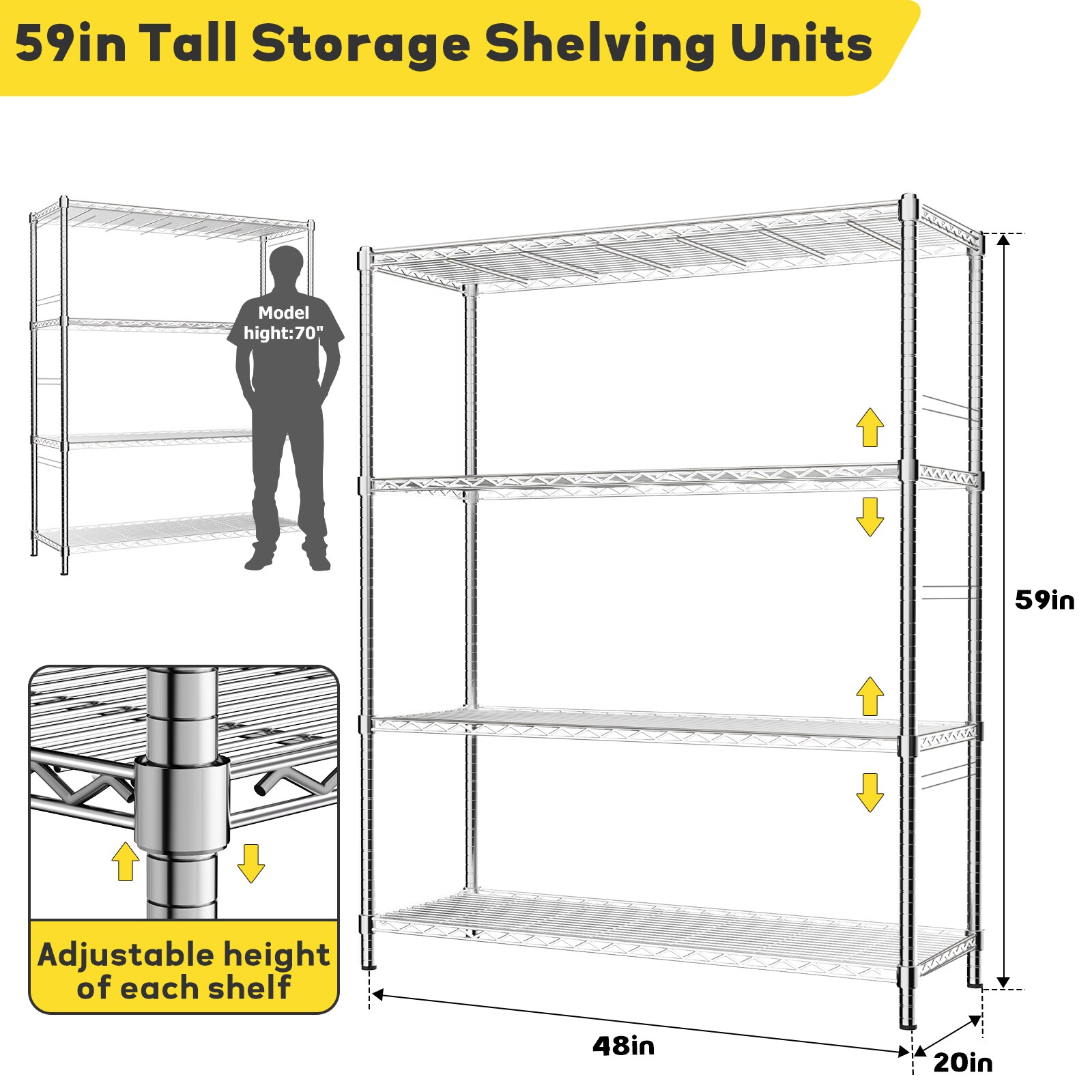 LOVMOR CHROME-48HAGW4C-PLR Free-Standing-Shelving - View #4