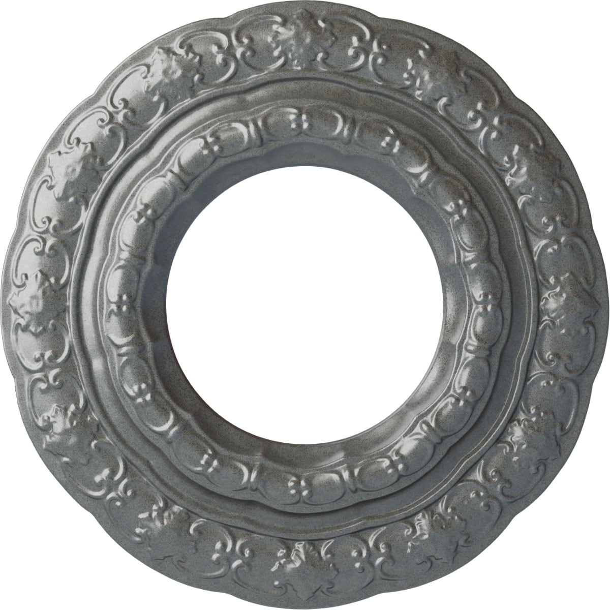 Ekena Millwork CM15LIPLS Lisbon 15.375-in W x 15.375-in L Painted Platinum Polyurethane Whole Ceiling Medallion