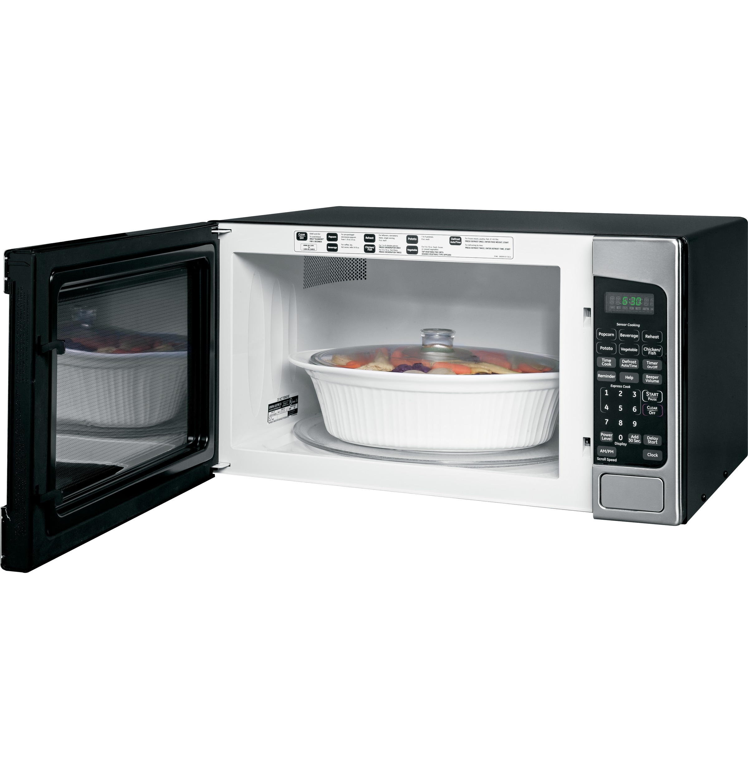 GE 2-cu ft 1200-Watt Sensor Cooking Controls Countertop Microwave (Black)  in the Countertop Microwaves department at