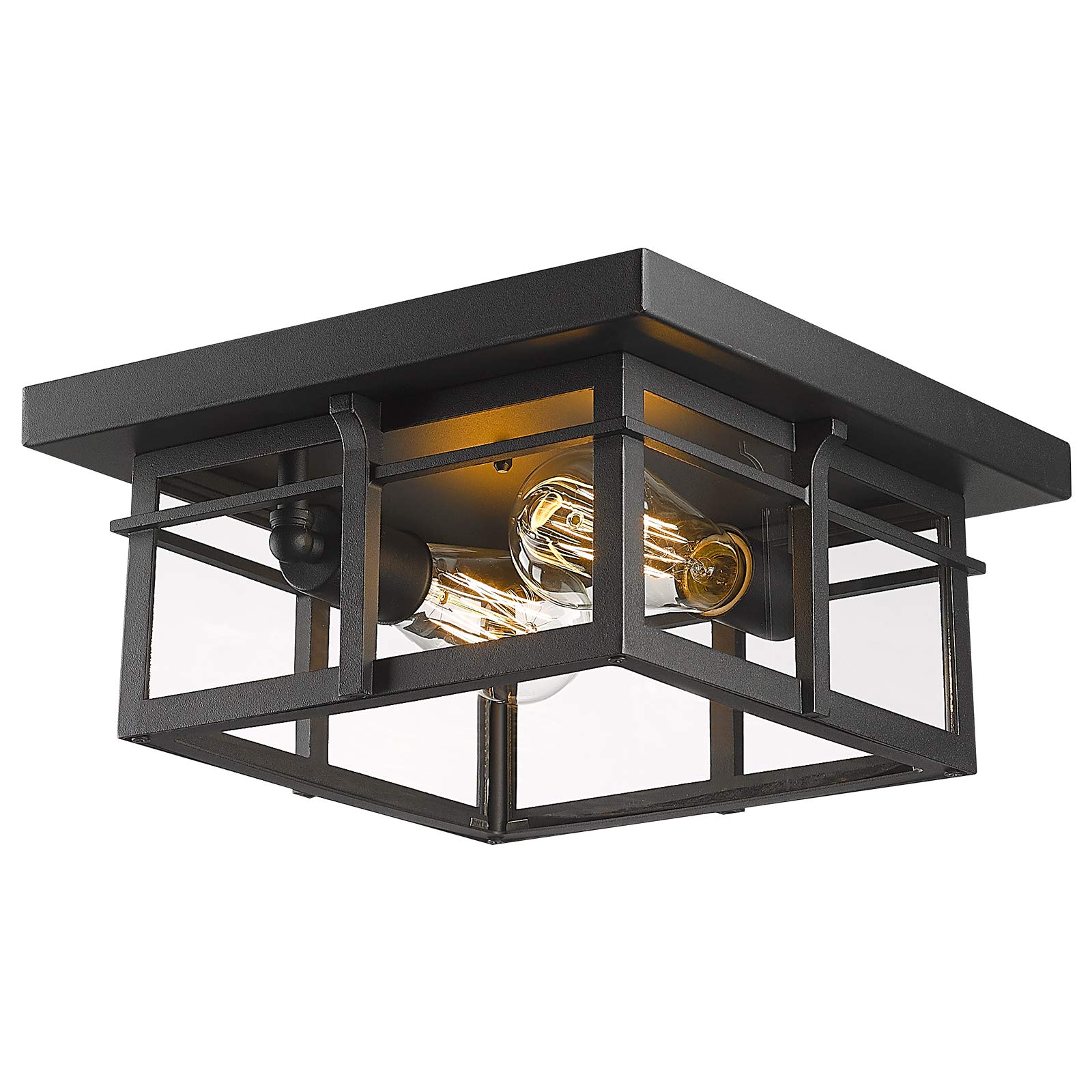 LTMATE LS5HW29F BK-NG JAZAVA 2 -Light 12.2-in Matte Black Flush Mount Light
