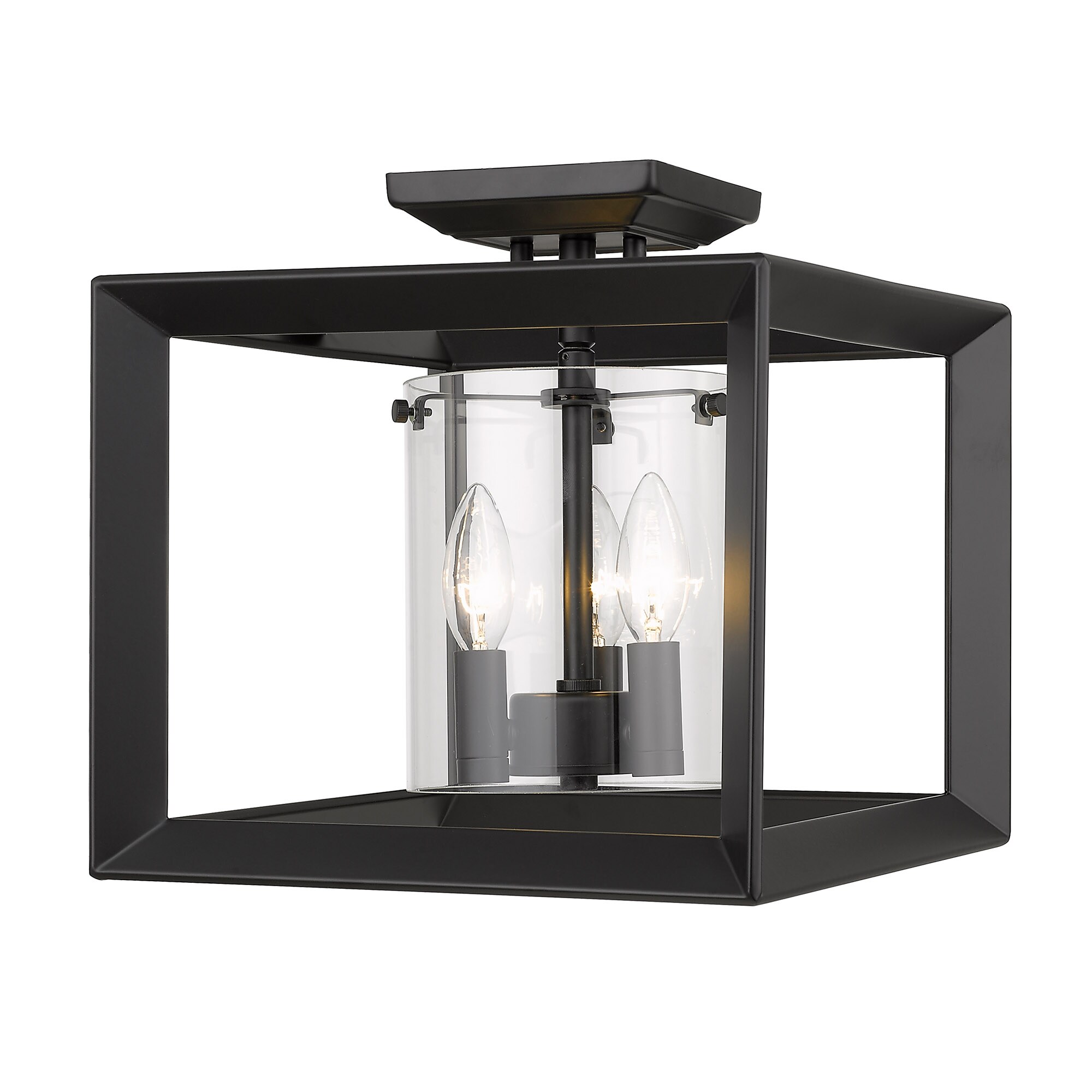 Golden Lighting 2073-SF12 BLK-CLR flushmounts - View #3
