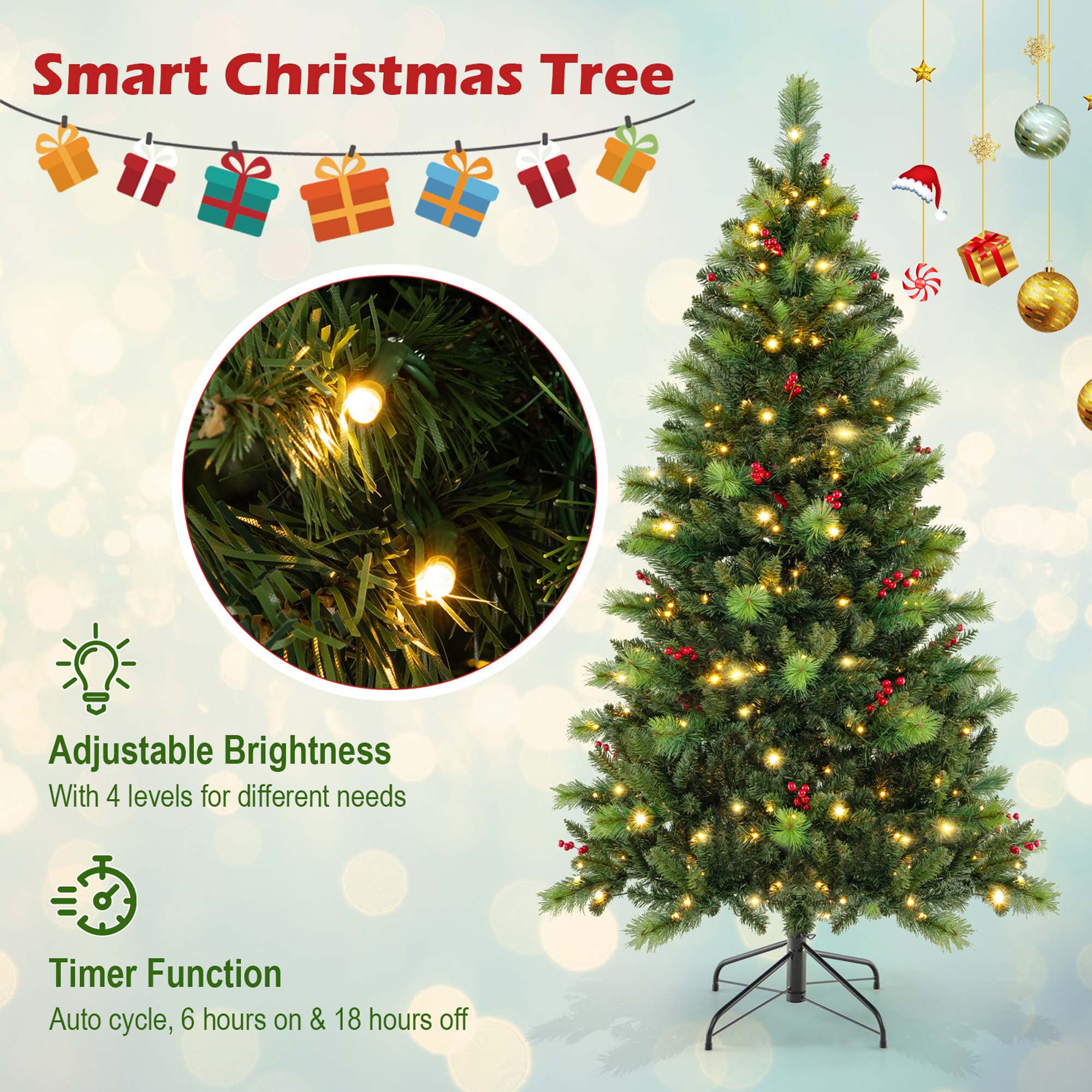 Costway LWS00761 Artificial-Christmas-Trees - View #5