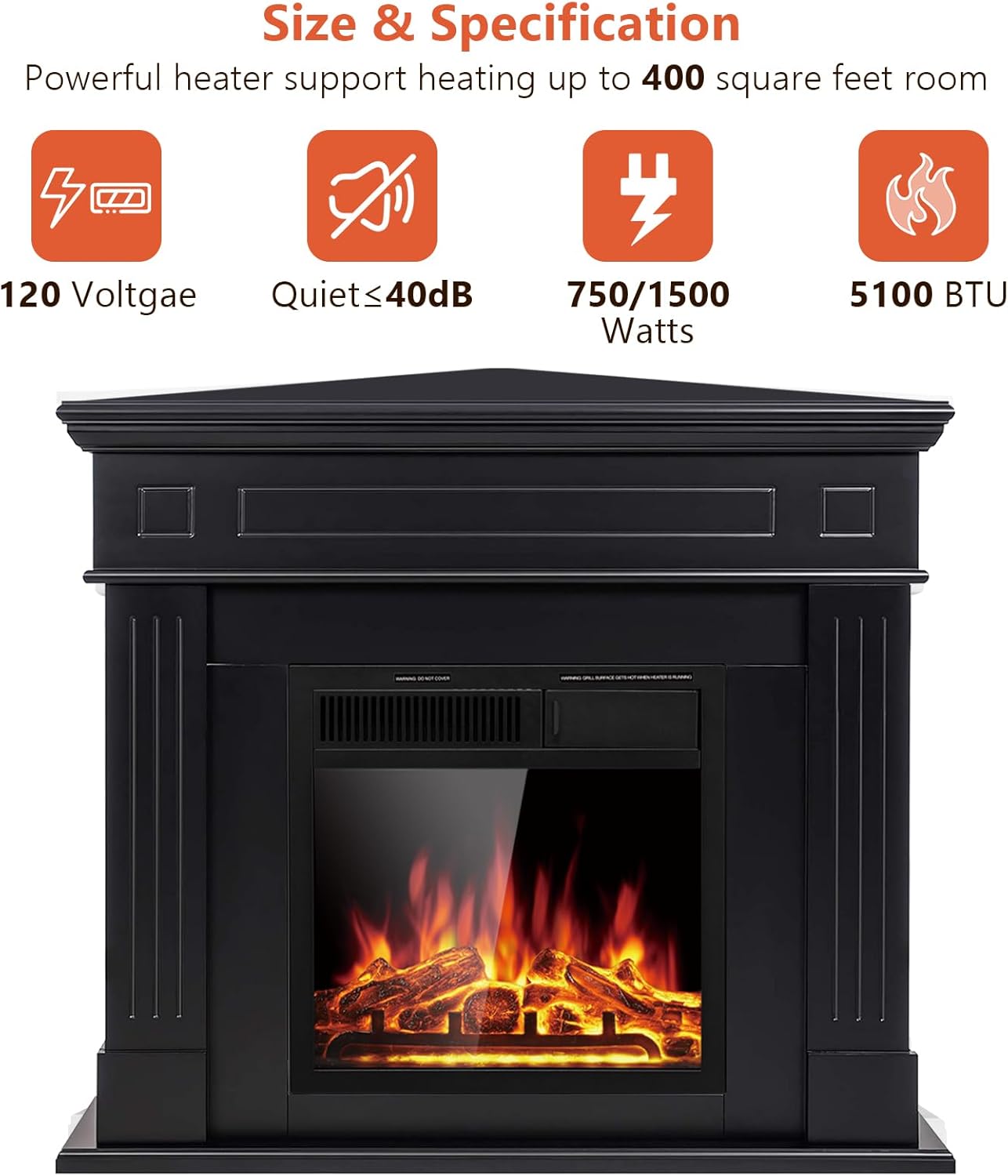 R.W.FLAME M0127-BLACK Electric-Fireplaces - View #6
