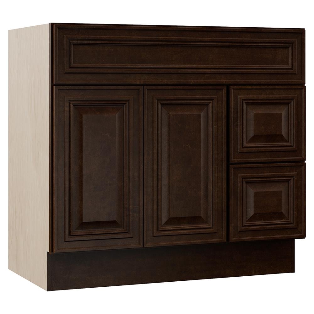VILLA BATH by RSI LVM36VR-JAV Monroe 36-in Java Bathroom Vanity Base Cabinet without Top