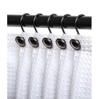 Black Single Shower Hooks, Black Shower Curtain Hooks Rings