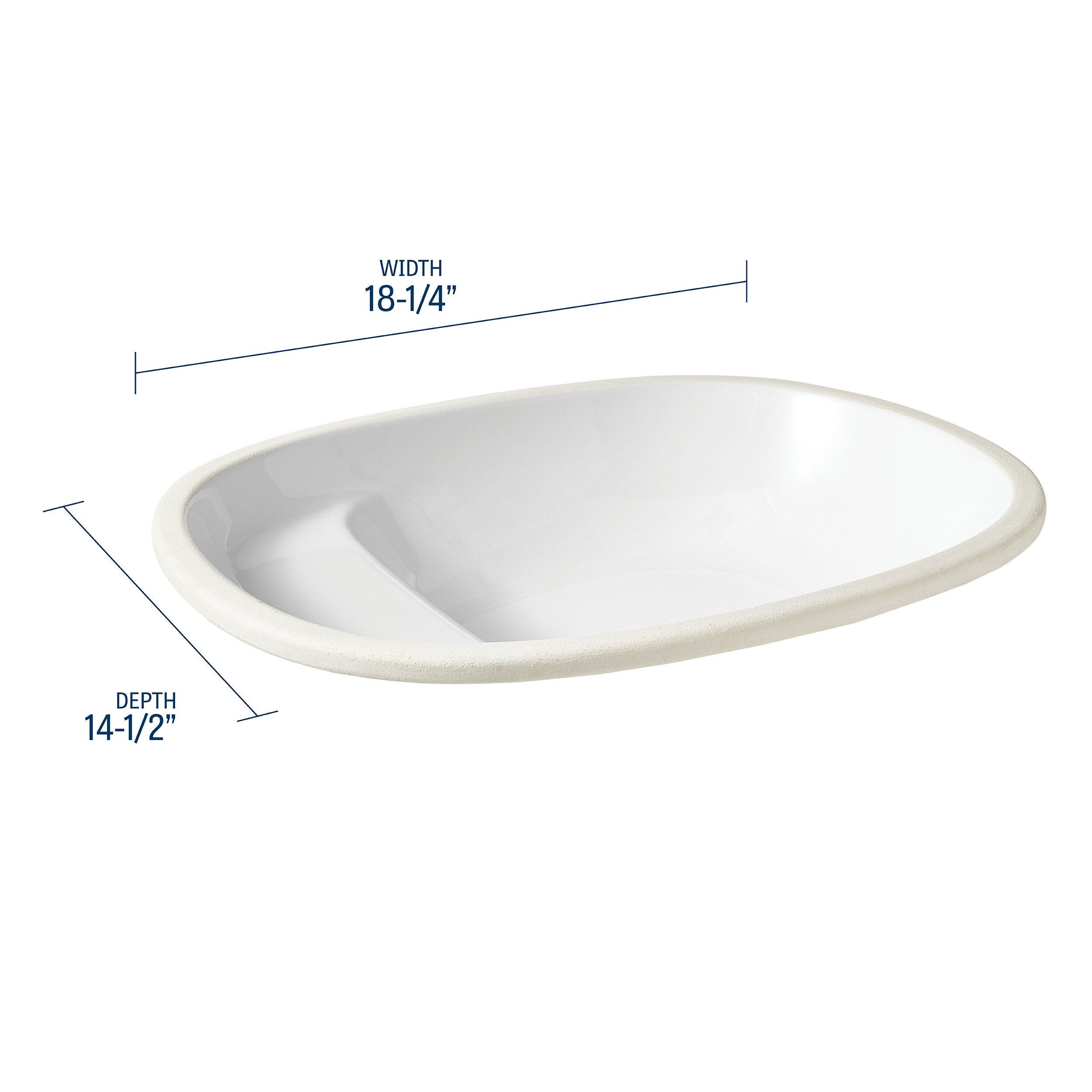 Mansfield Liquid Fire Clay Undermount Oval Trough Modern White Bathroom ...