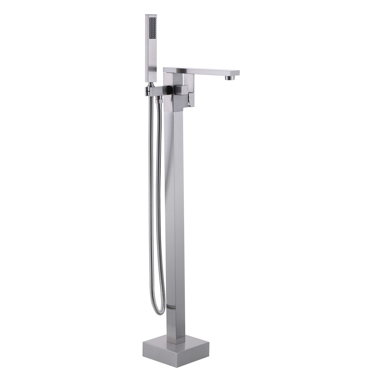 WOWOW 3082000 Brushed Nickel 1-handle Freestanding Waterfall Bathtub Faucet with Hand Shower ( Valve Included )