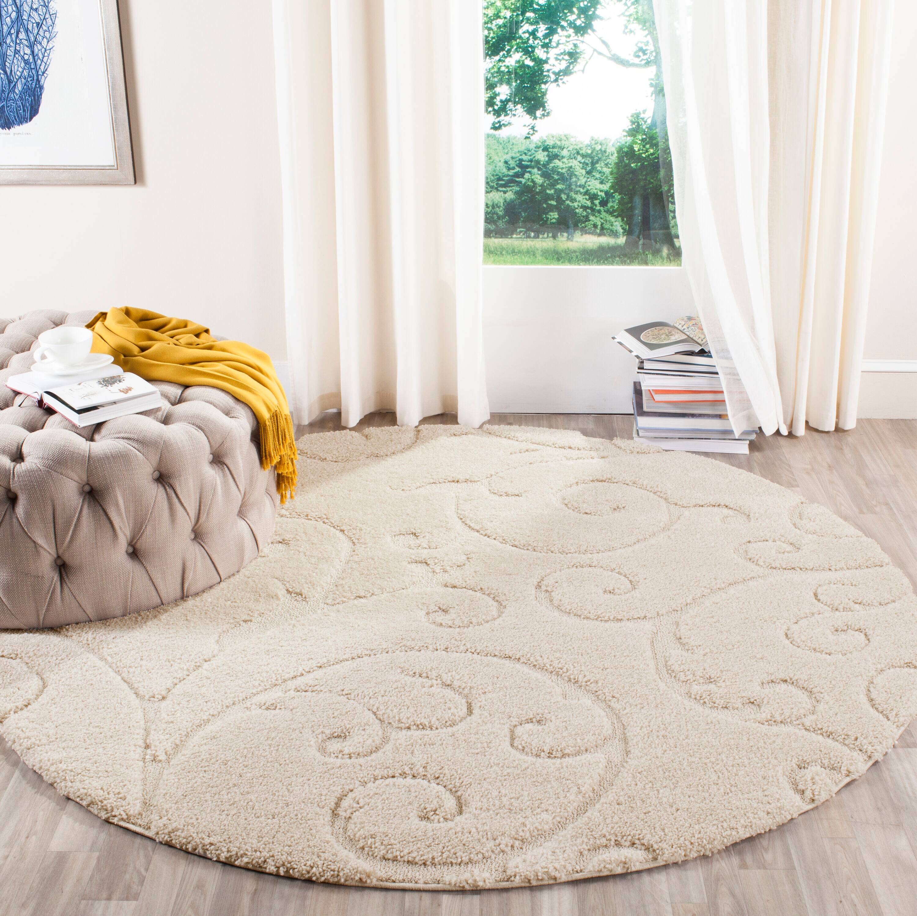 Safavieh Florida Shag 455-1111 Cream Cream 11ft x 11ft Rug