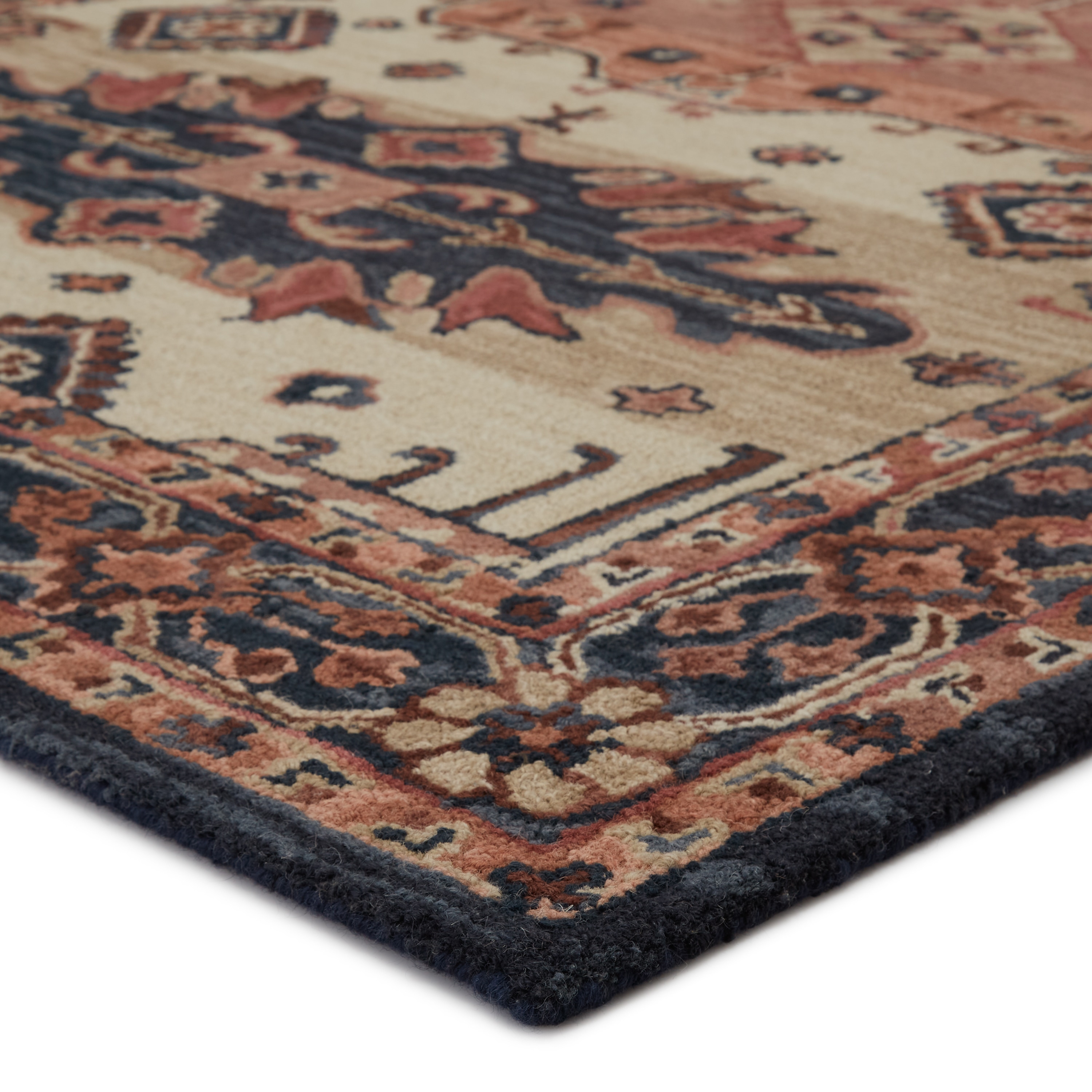 Hand-Tufted Blue and Beige Wool Medallion 8' x 10' Rug
