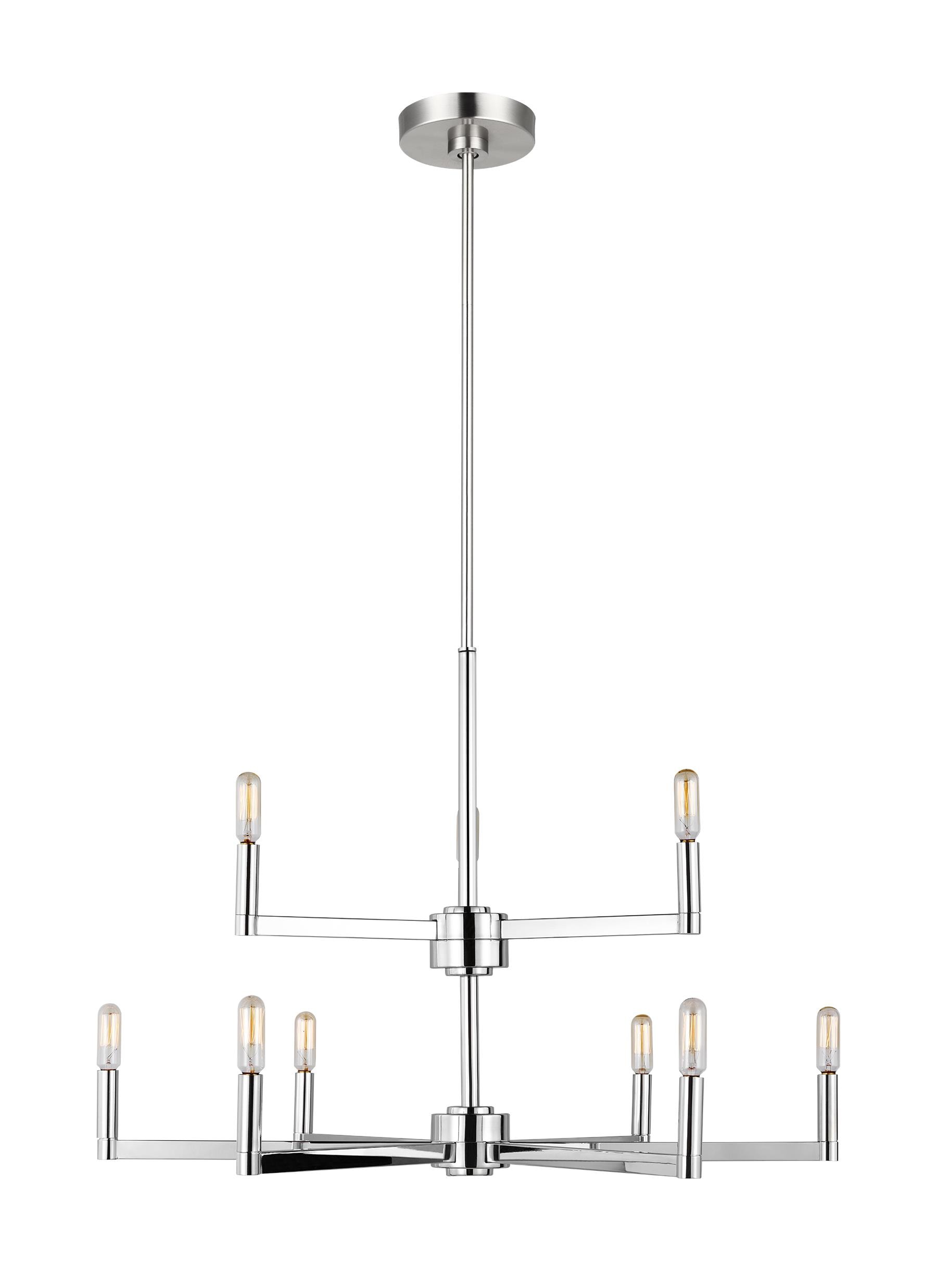 Generation Lighting 3164209-05 Fullton 9 -Light Chrome Modern/contemporary For Use in Dining Rooms, Foyers, Kitchens, Living Rooms Chandelier