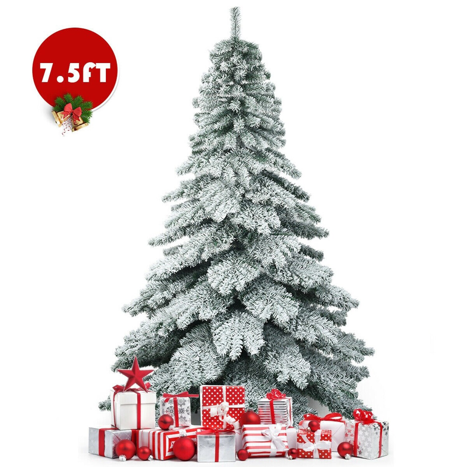 Goplus 4FT Flocked Christmas Entrance Tree, Artificial Christmas Tree with  Pine Cones and Red Berries, Unlit Xmas Tree for Porch and Outdoor Use :  : Home
