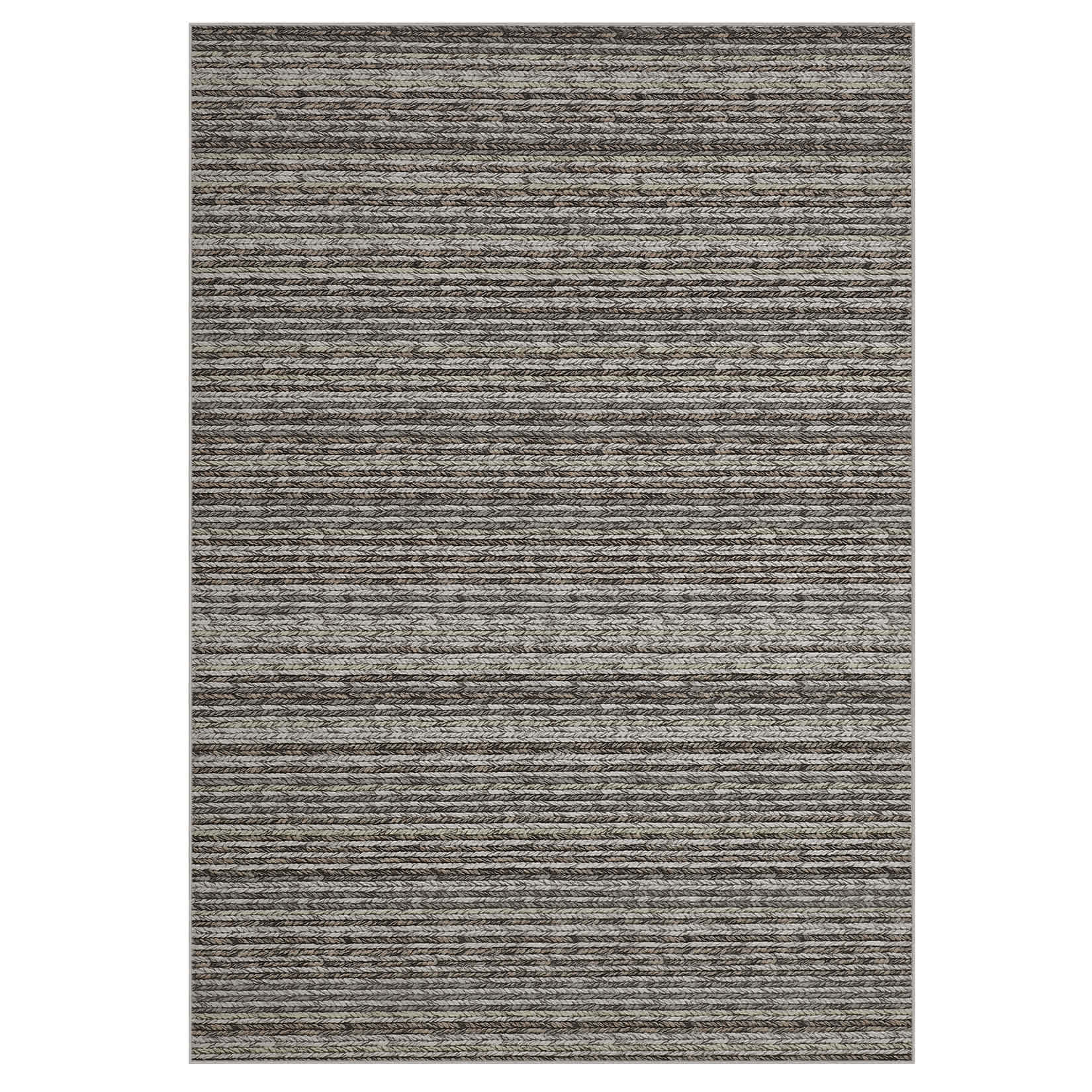WhizMax SUNNY-PHO-33PA7YPR 10 x 13 ft Faux Wool Grey Rectangular Bedroom Living Room Dining Room Kitchen Geometric Stripped Lines Print Modern Machine Washable Area Rug