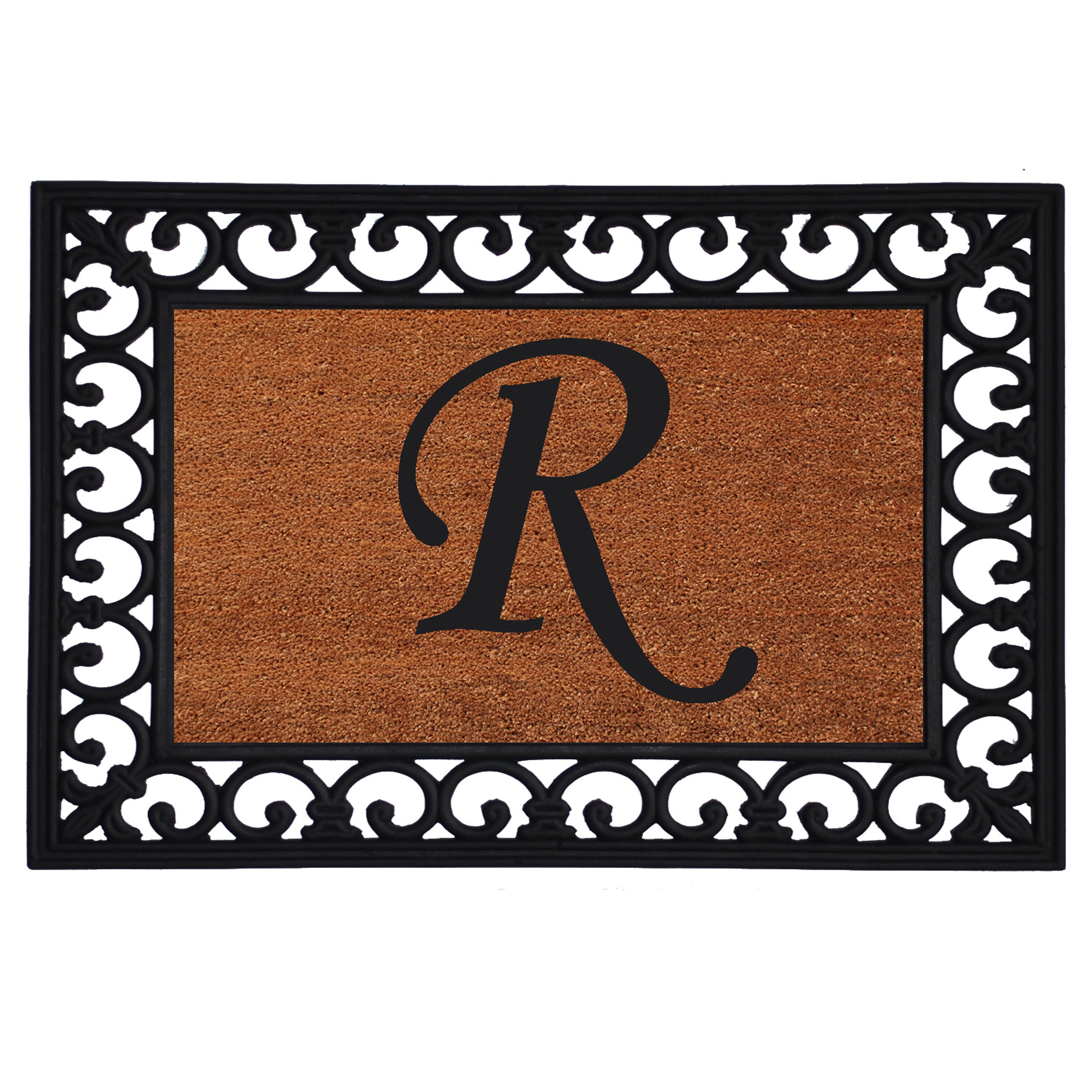 Callowaymills 180041925R 19-in x 25-in Natural/Black Coir/Rubber Non-Slip Grip Indoor or outdoor Decorative Door Mat