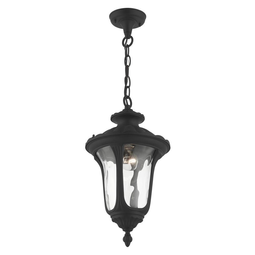 Livex Lighting Oxford Textured Black Traditional Clear Glass Lantern ...