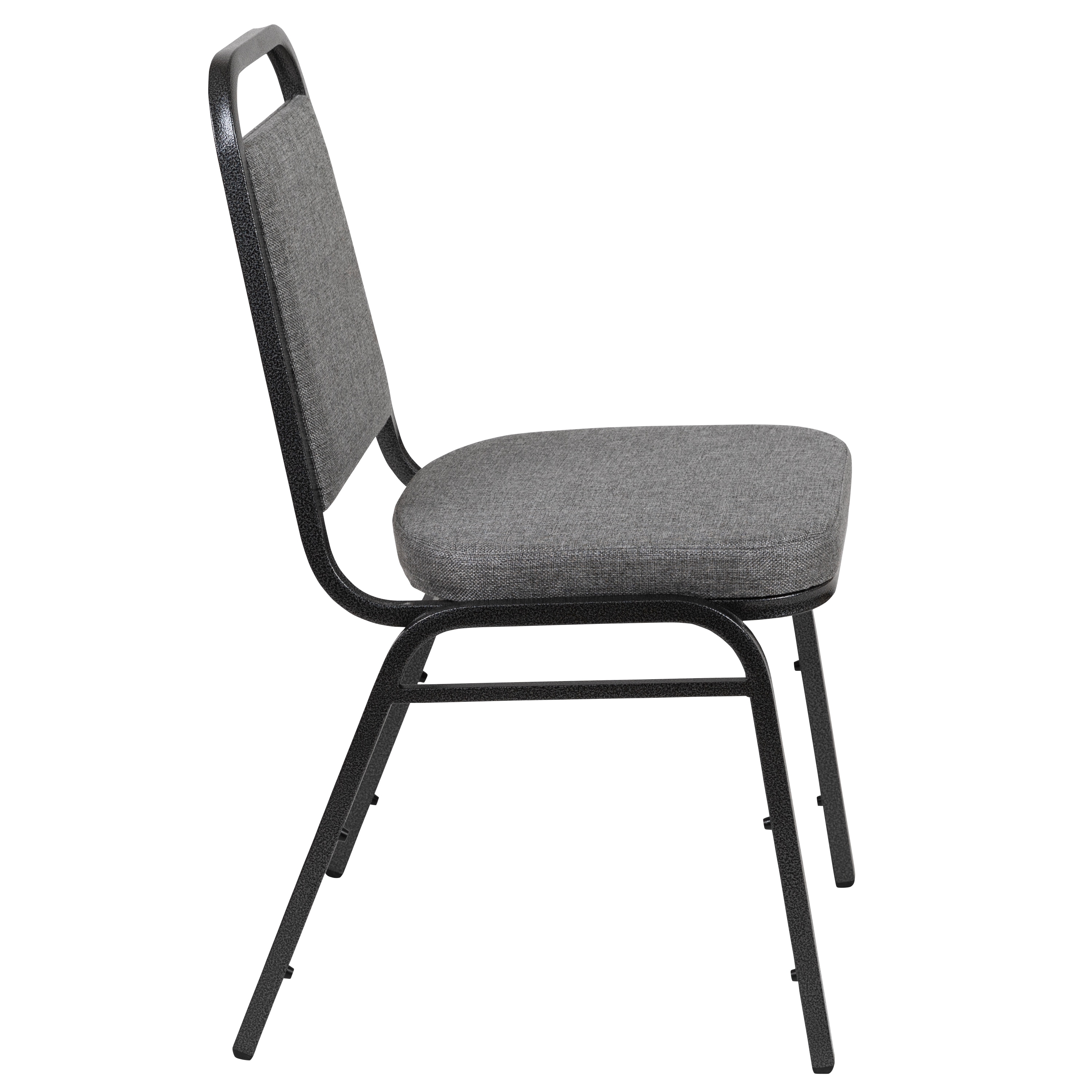Silver Vein Frame Gray Fabric Stacking Banquet Chair