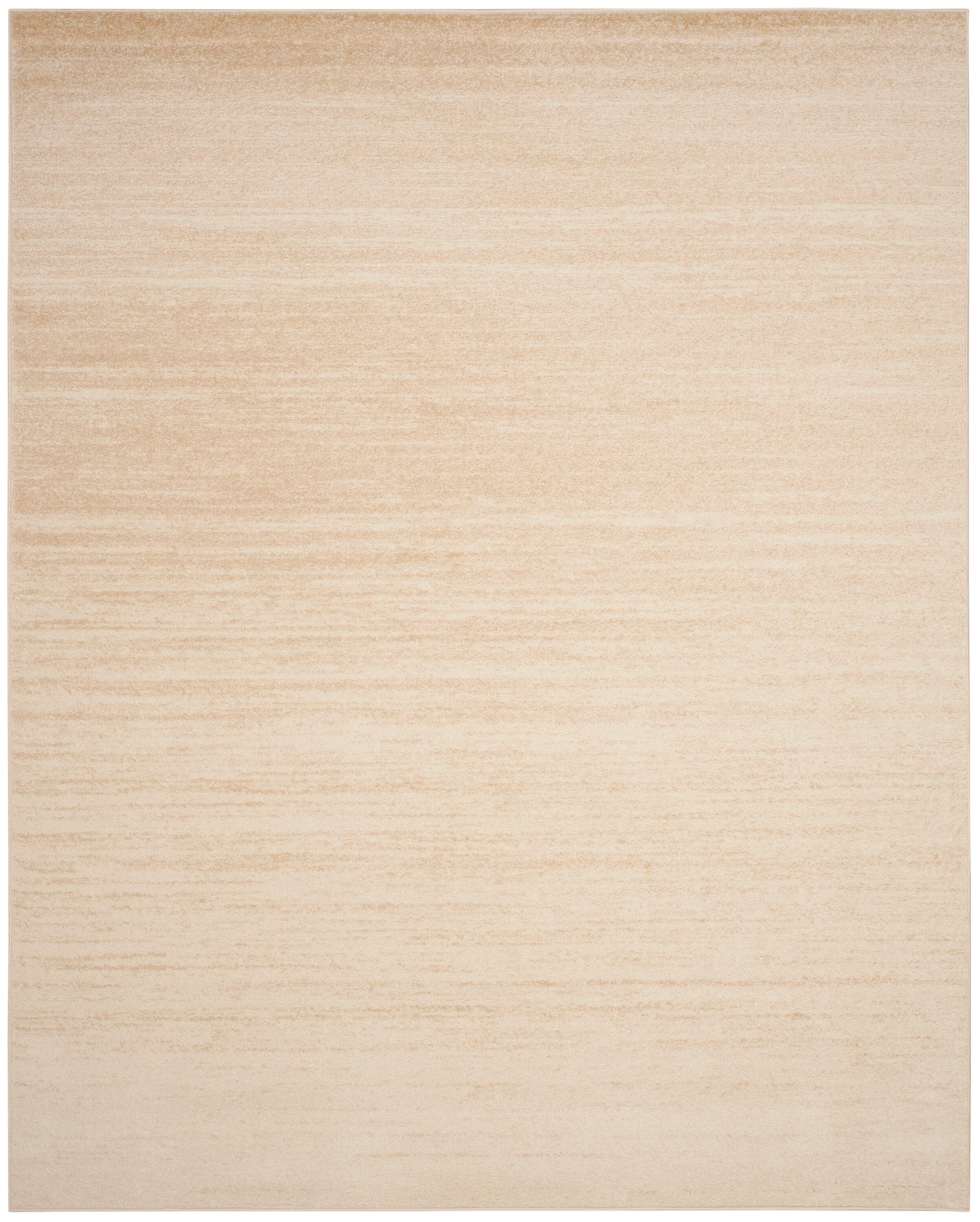 Champagne and Cream 9' x 12' Synthetic Stripe Area Rug