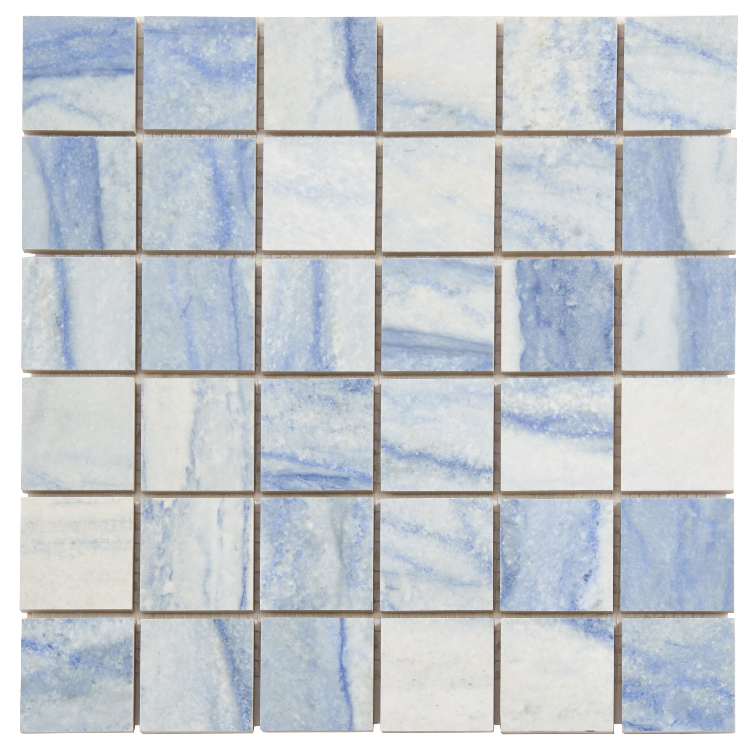 Artmore Tile EXT3RD107154 (Sample) Saldana Cyanic 4-in x 8-in Polished Porcelain Linear Marble Look Tile