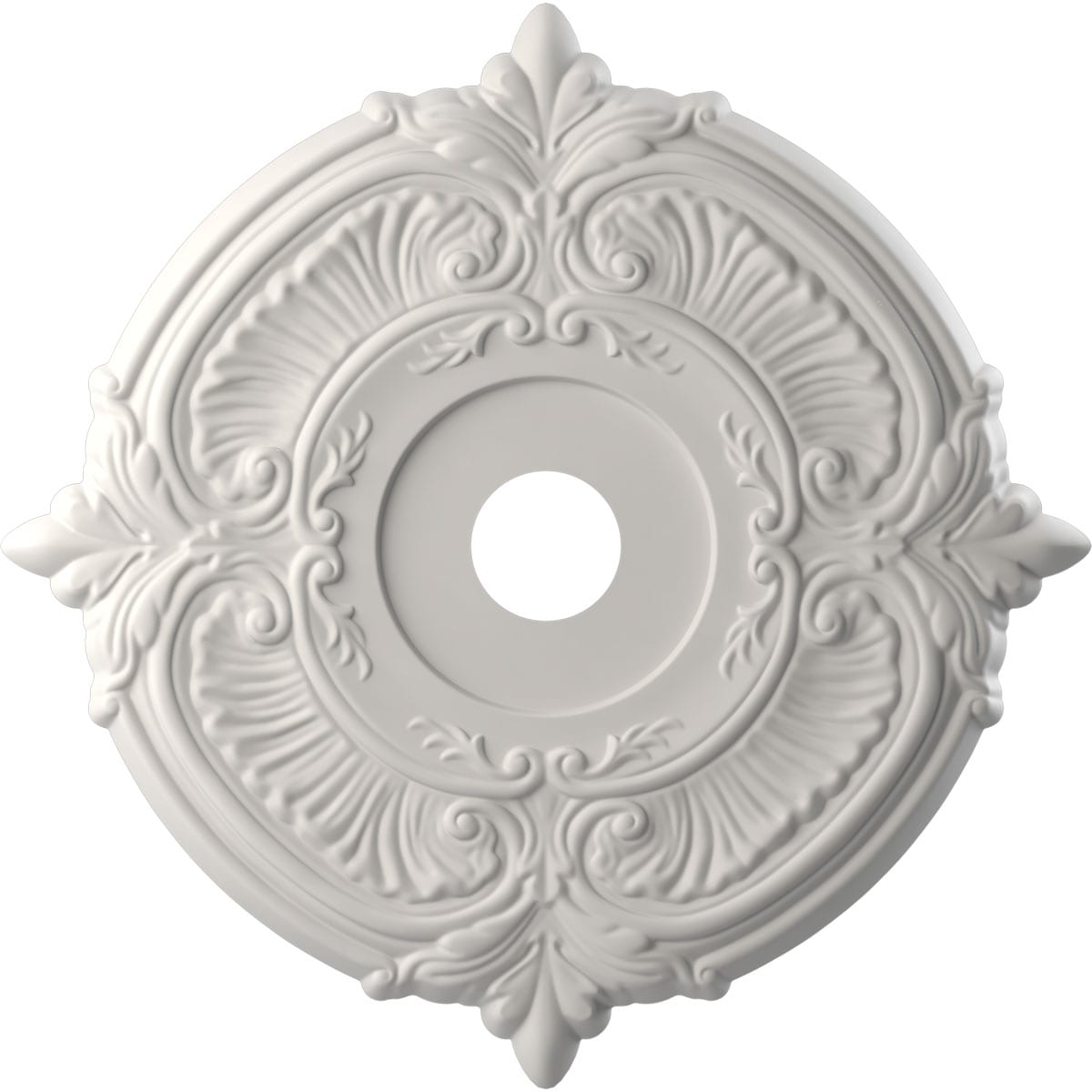 Ekena Millwork CMP22ATGBW Attica Thermoformed 22-Inches W x 22-Inches L Painted UltraCover Satin Blossom White PVC Whole Ceiling Medallion
