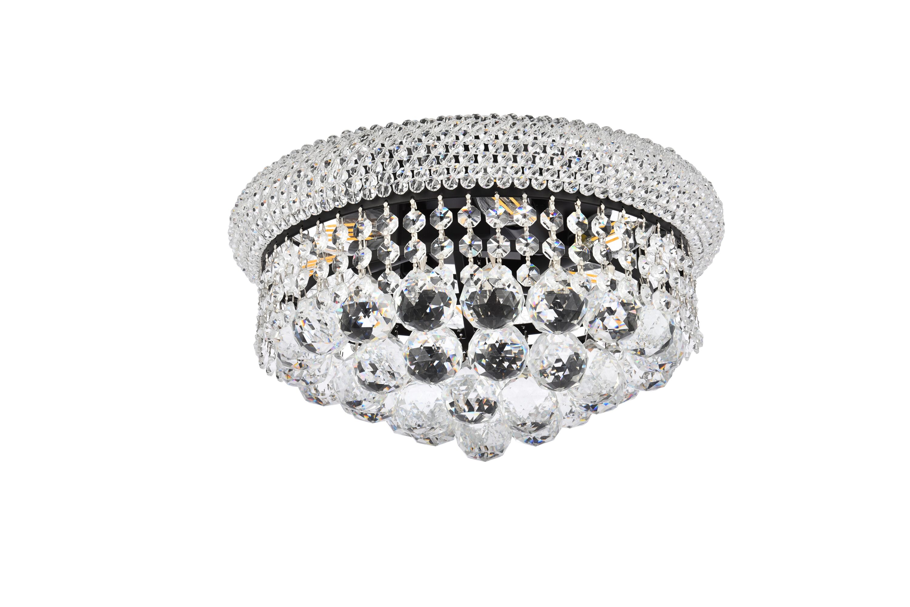 Primo Black and Clear Crystal LED Flush Mount Light