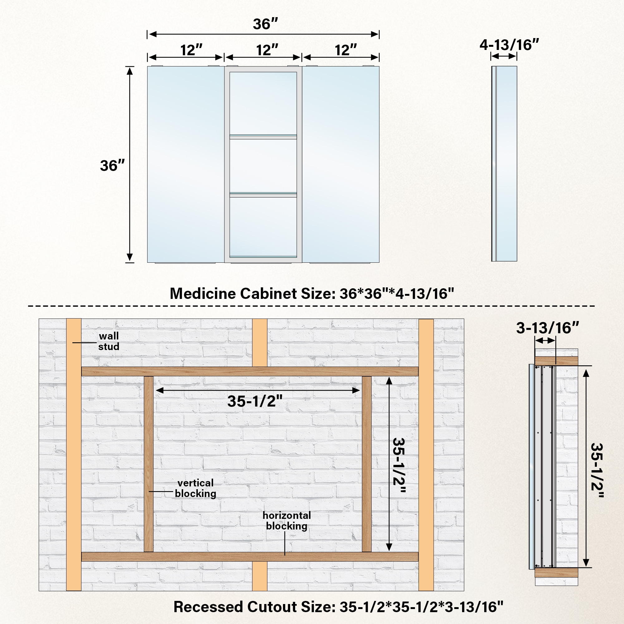 CALVON RCRS4-6430L-MC Bathroom-Medicine-Cabinets - View #9