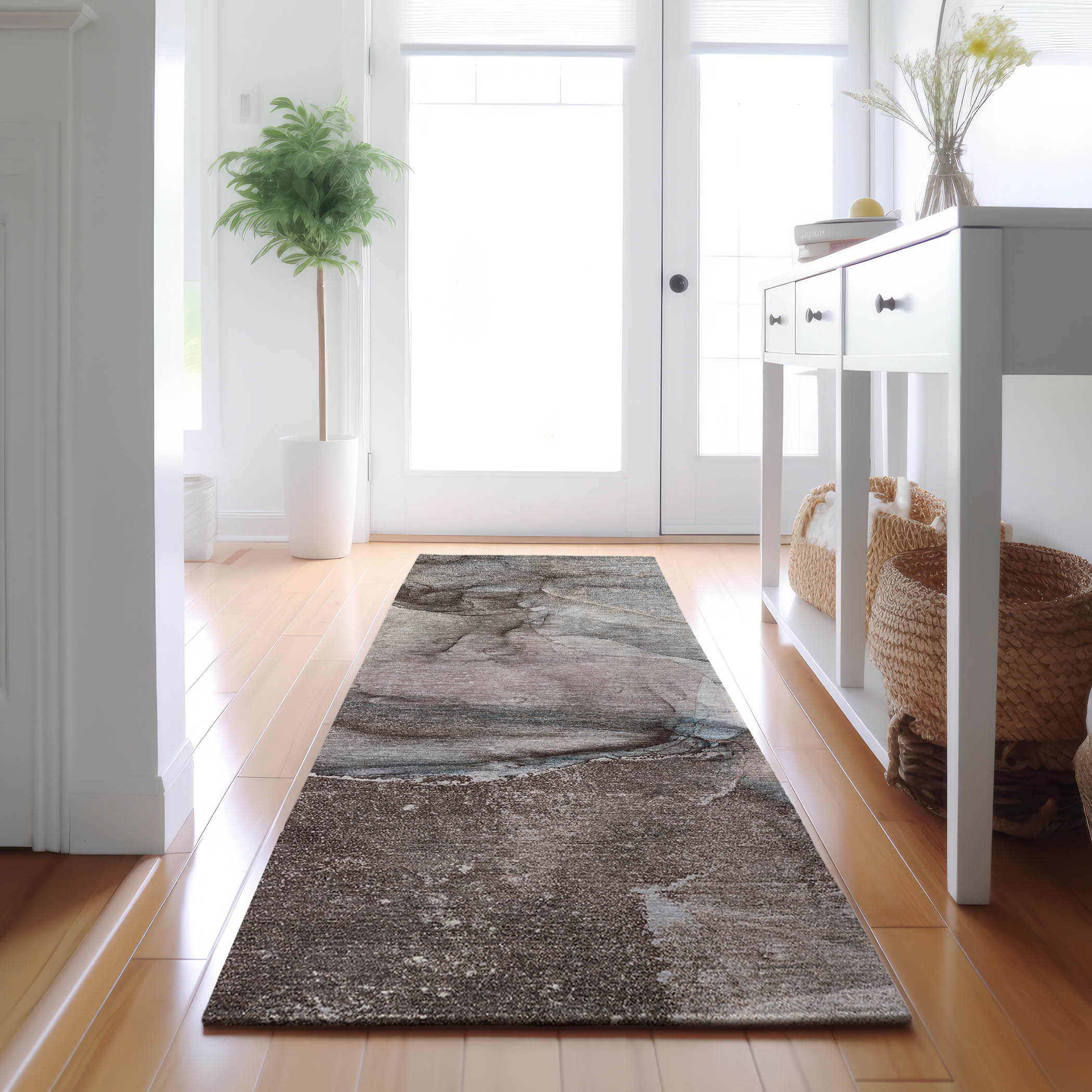 Addison Rugs AMF547TE2X8 Mayfield AMF547TE 2 x 7 (ft) Loomed Polyester Teal Rectangular Indoor Geometric Machine washable Area rug