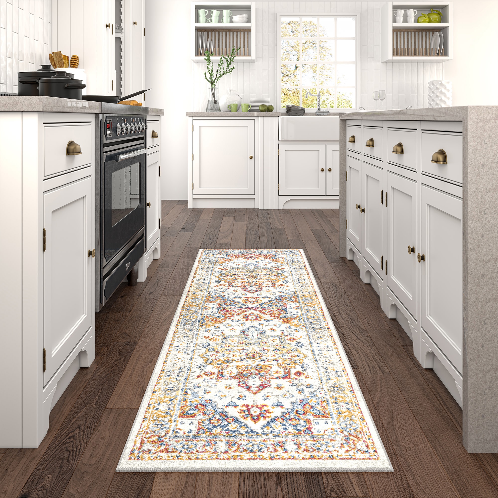 Tayse CHL1217 2X8 Chelsea 2 x 8 (ft) Loomed Polypropylene Cream Rectangular Indoor Runner rug
