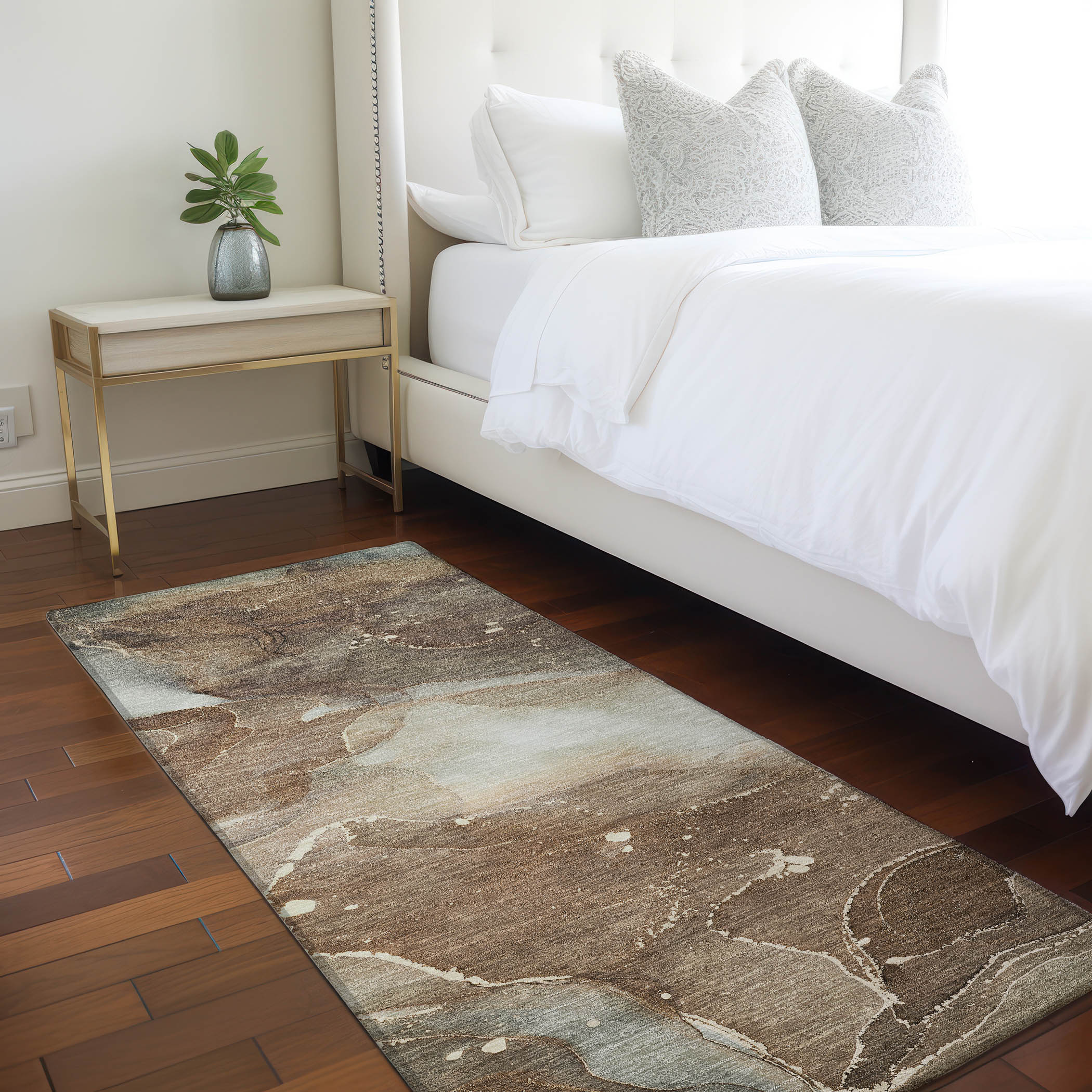 Addison Rugs ACN522BR2X8 Chantille ACN522BR 2 x 7 (ft) Polyester Brown Rectangular Indoor/Outdoor Abstract Machine washable Area rug