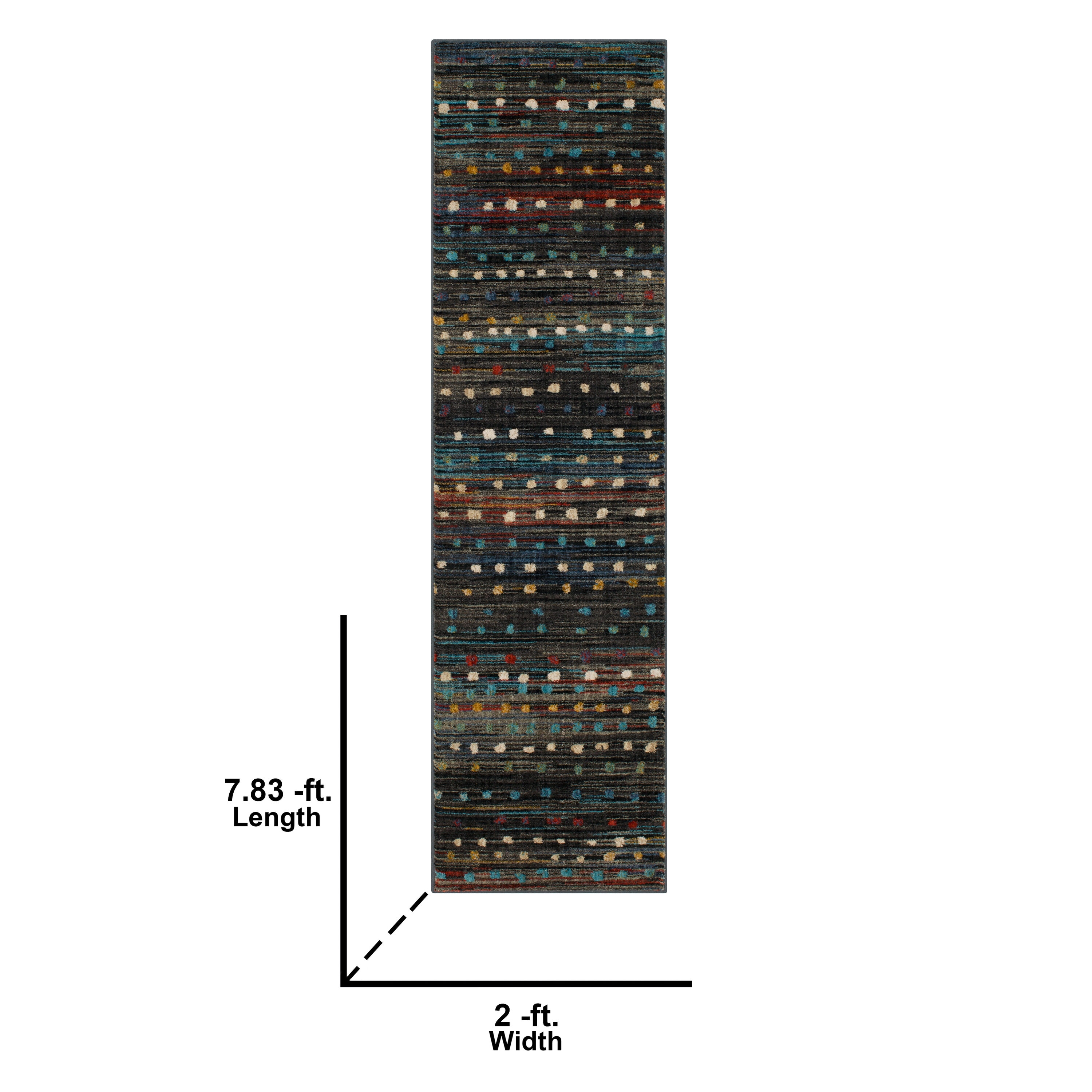 Origin 21 Pembrook 2 X 8 (ft) Grey Indoor Abstract Runner